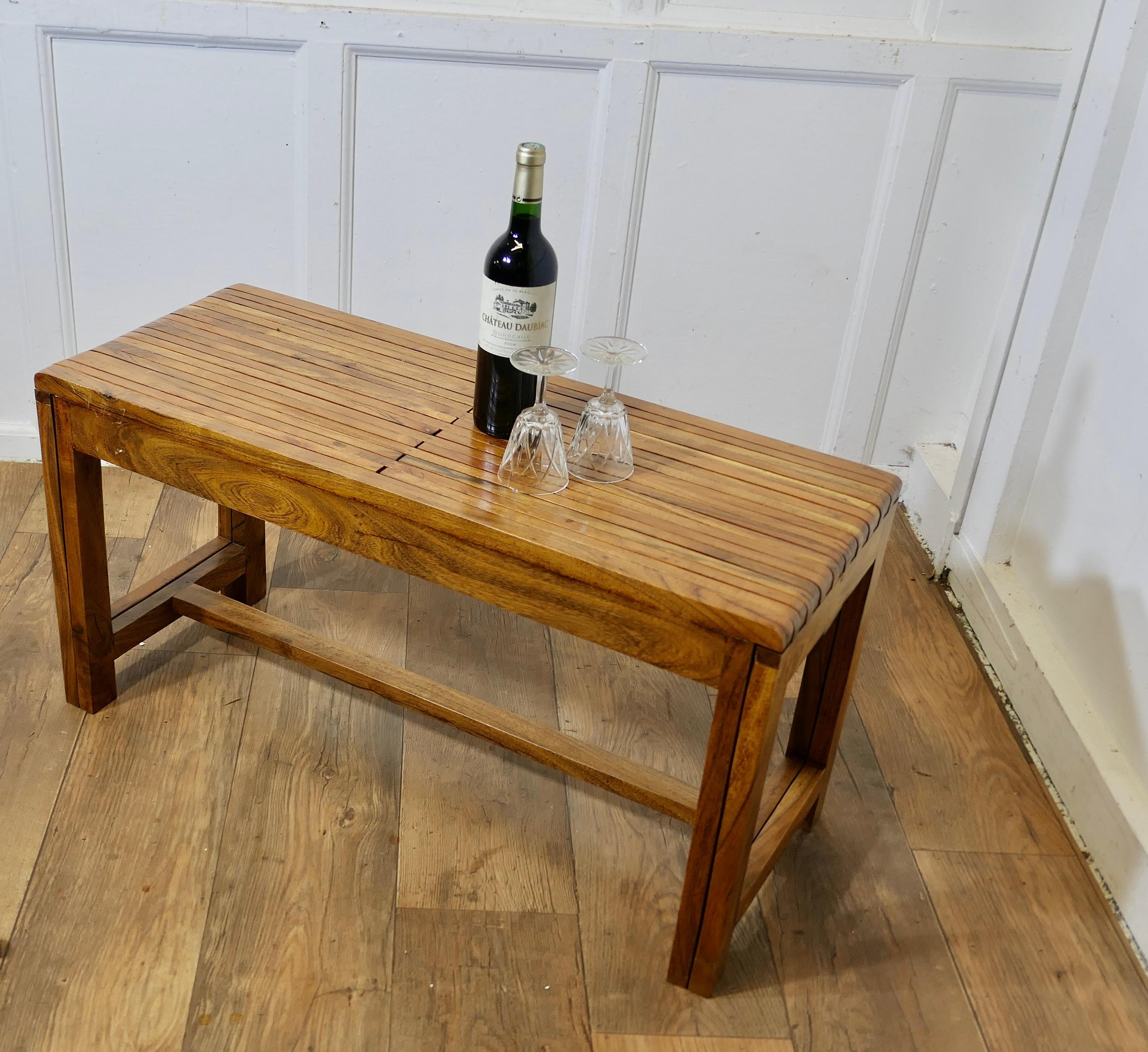 Mid Century Metamorphic Extending Teak Luggage Rack, Coffee Table 11
