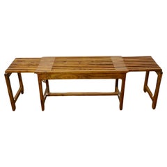 Mid Century Metamorphic Extending Teak Luggage Rack, Coffee Table