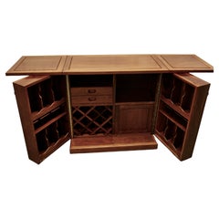 Midcentury Metamorphic Rolling Bar Cabinet, Cocktail Bar