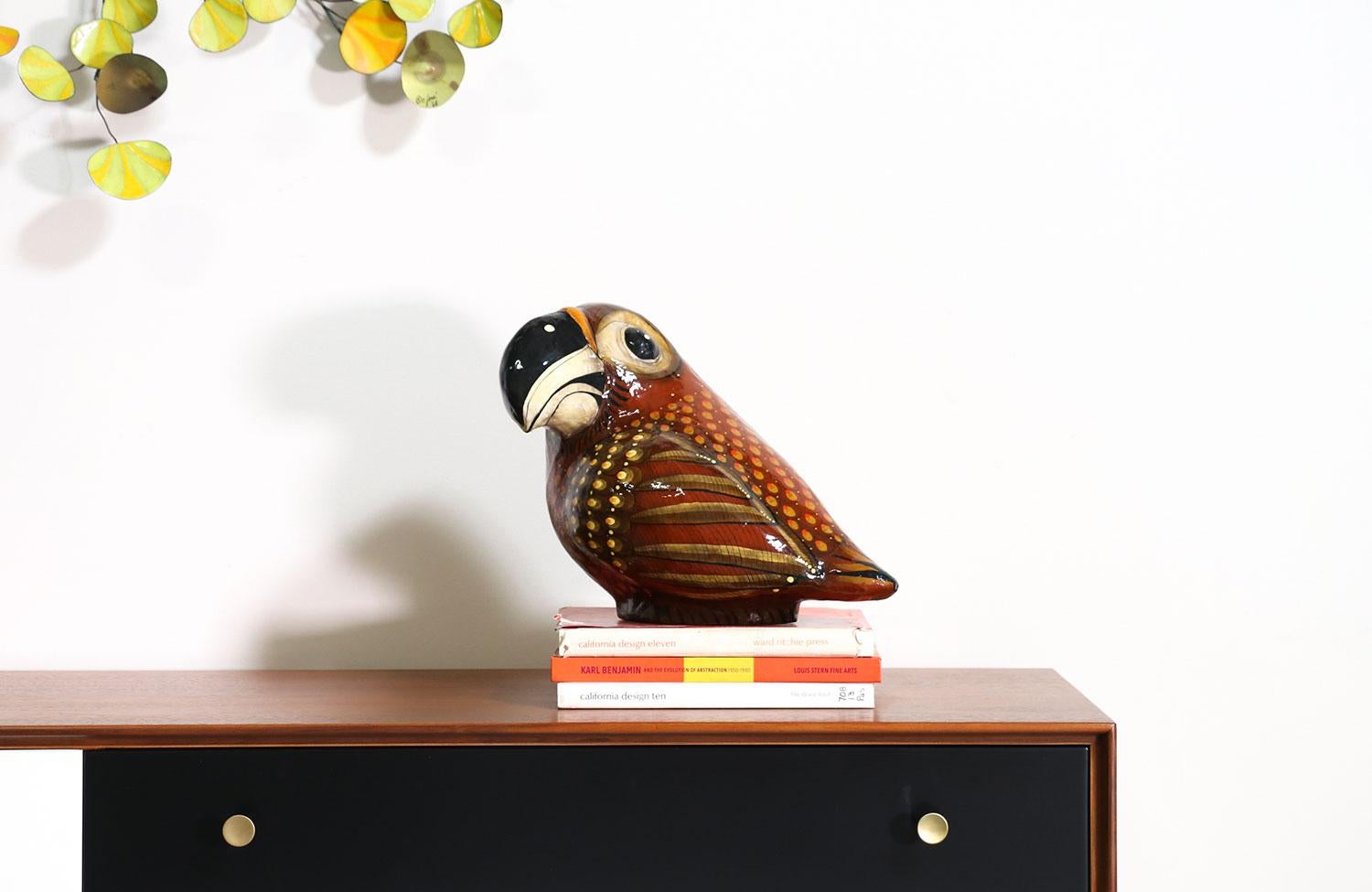 paper mache parrots from mexico