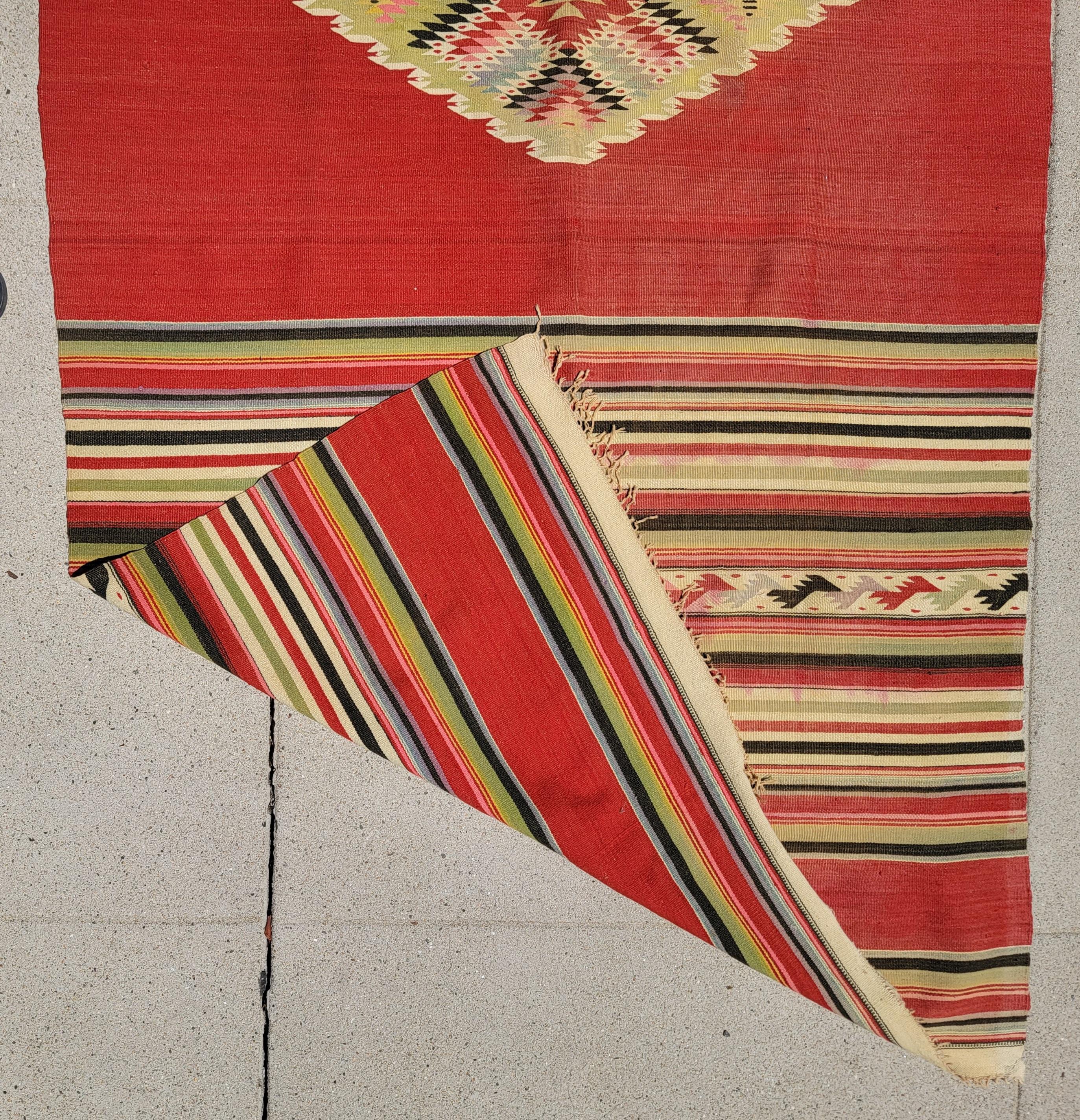 Mid Century Mexican Indian Weaving Blanket For Sale 4