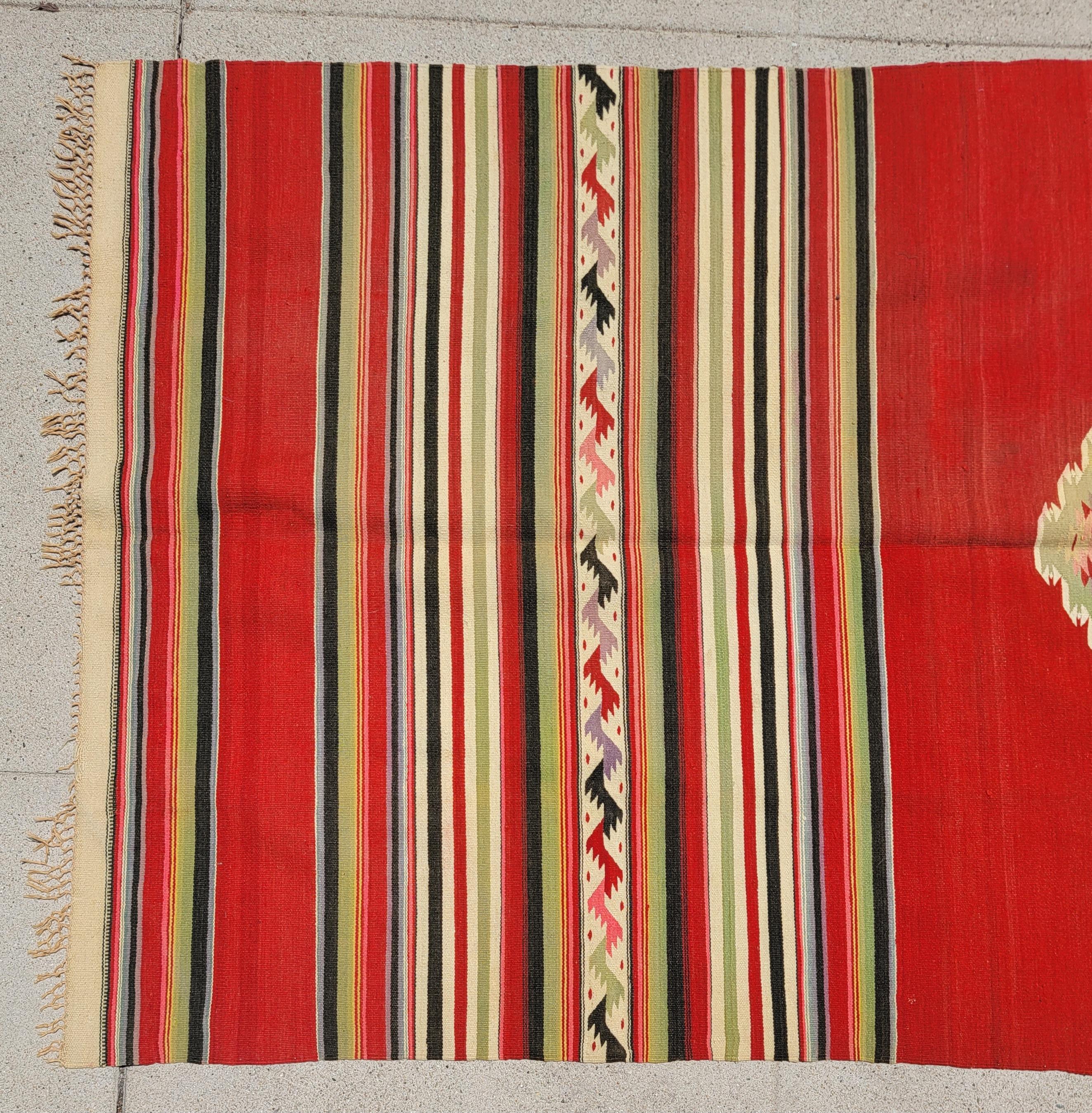 Adirondack Mid Century Mexican Indian Weaving Blanket For Sale