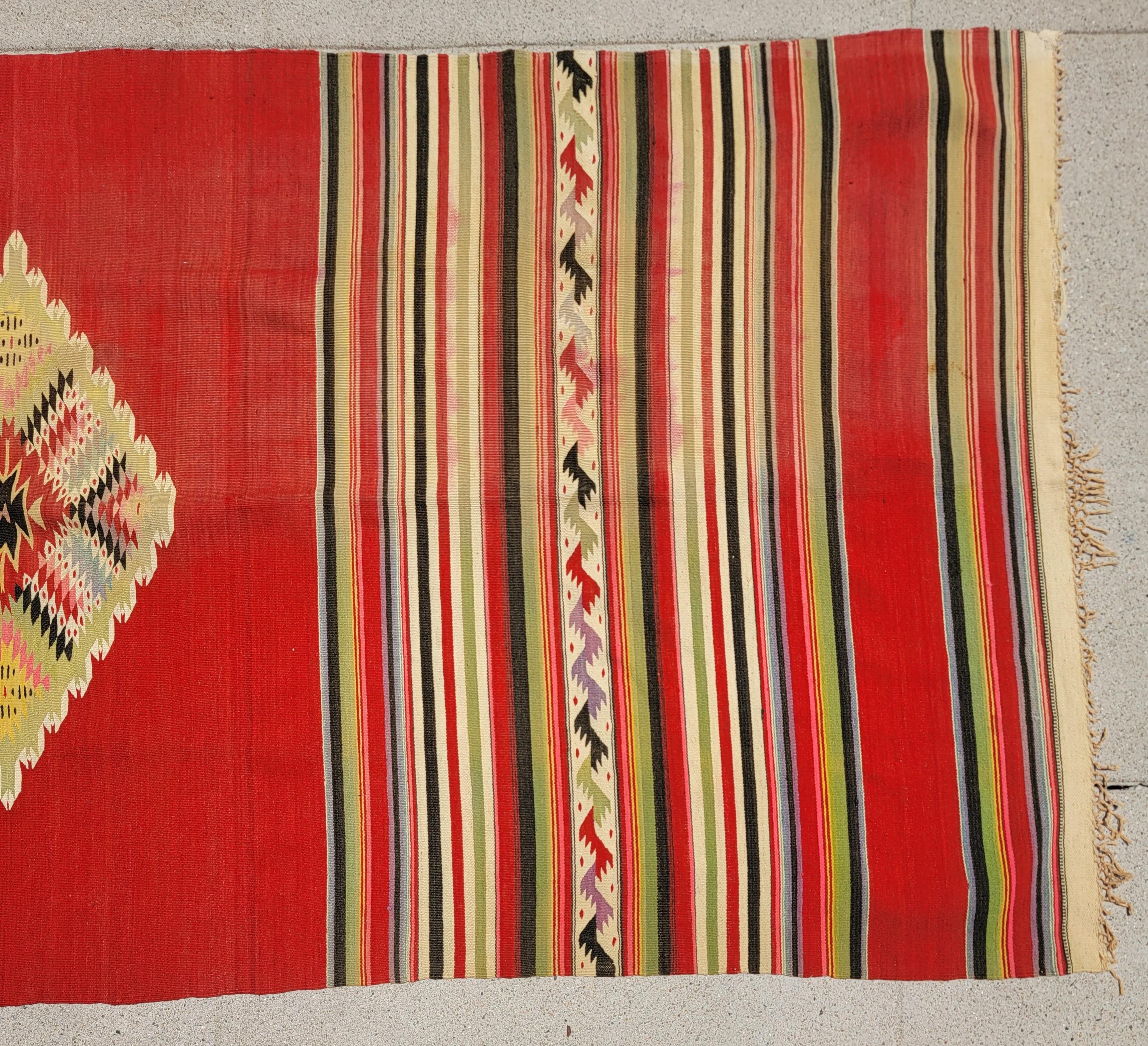 20th Century Mid Century Mexican Indian Weaving Blanket For Sale