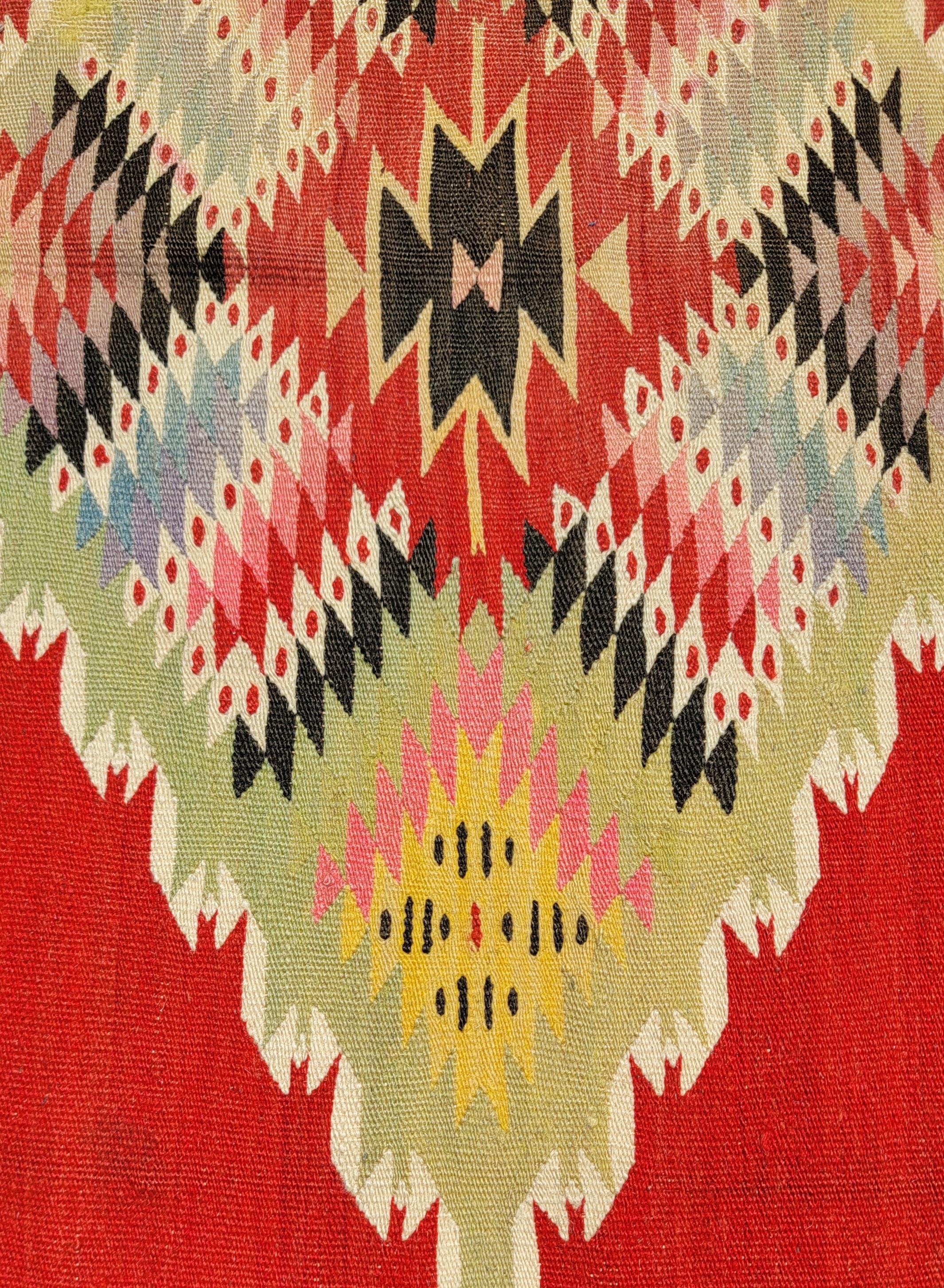 Mid Century Mexican Indian Weaving Blanket For Sale 1