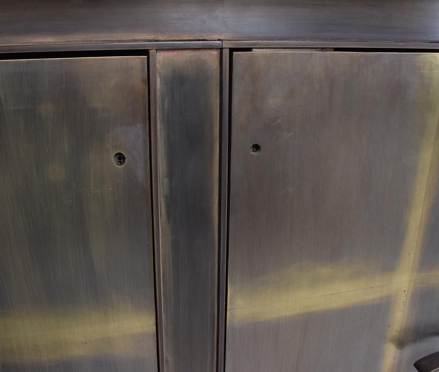 Patinated Mid-Century Mexican Modern Bronze Credenza