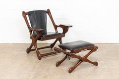 Midcentury Mexican Modern Don Shoemaker Rosewood Swinger Chair with Ottoman