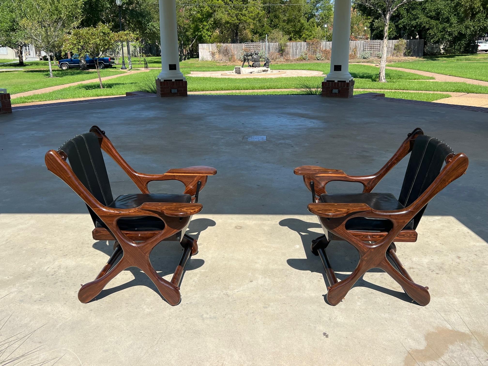 Mid-Century Mexican Modern Don Shoemaker Senal SA Sling Swinger Chairs Set of 4 For Sale 5