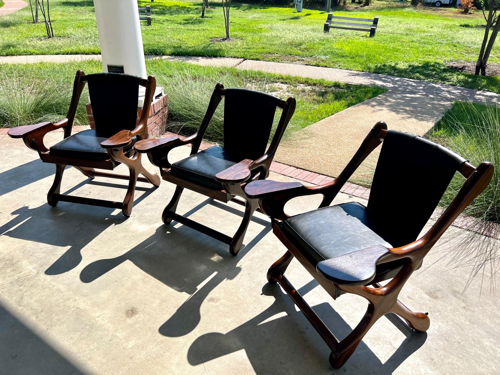 Mid-Century Mexican Modern Don Shoemaker Senal SA Sling Swinger Chairs Set of 4 For Sale 7