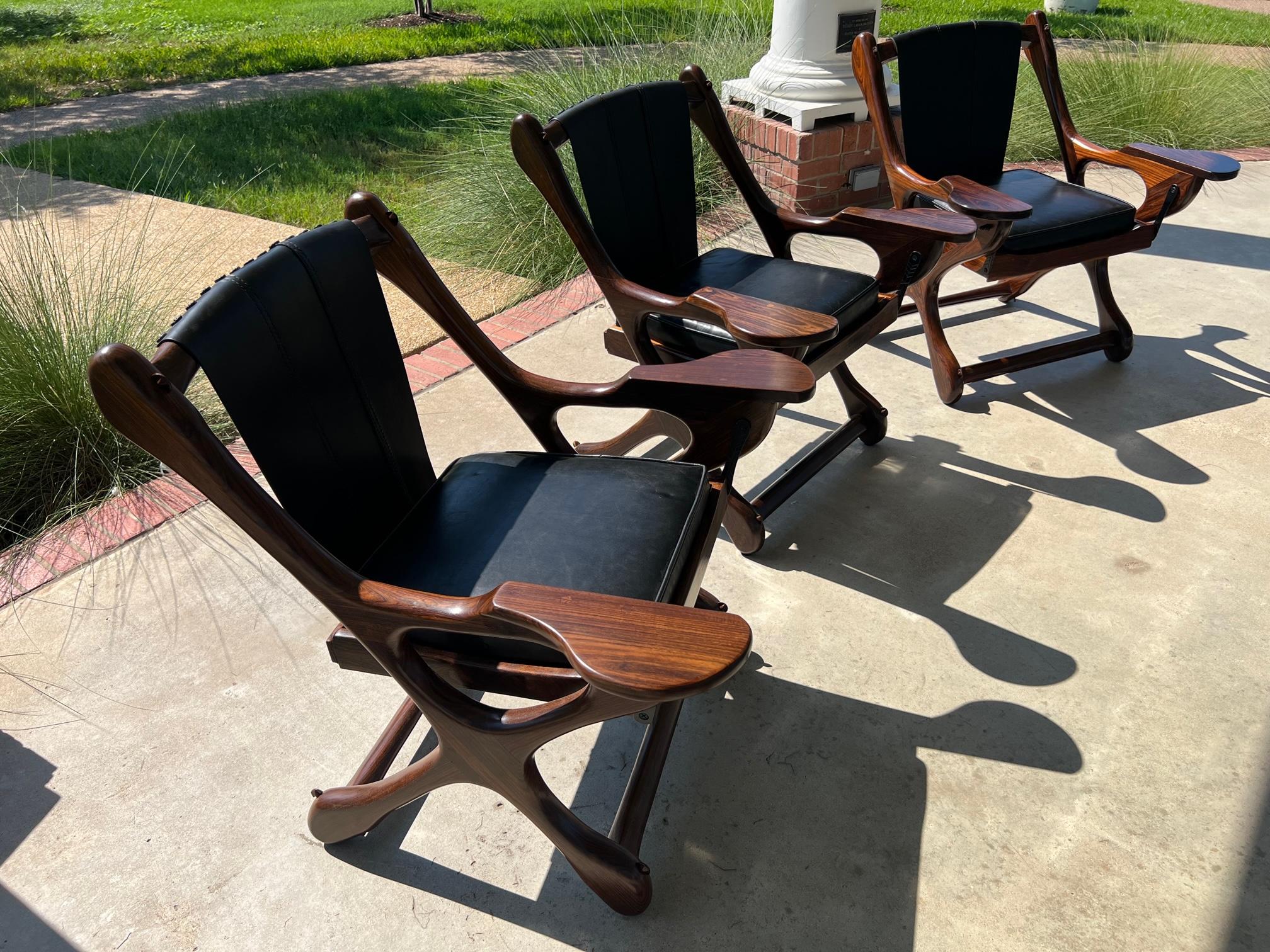 Mid-Century Mexican Modern Don Shoemaker Senal SA Sling Swinger Chairs Set of 4 For Sale 9