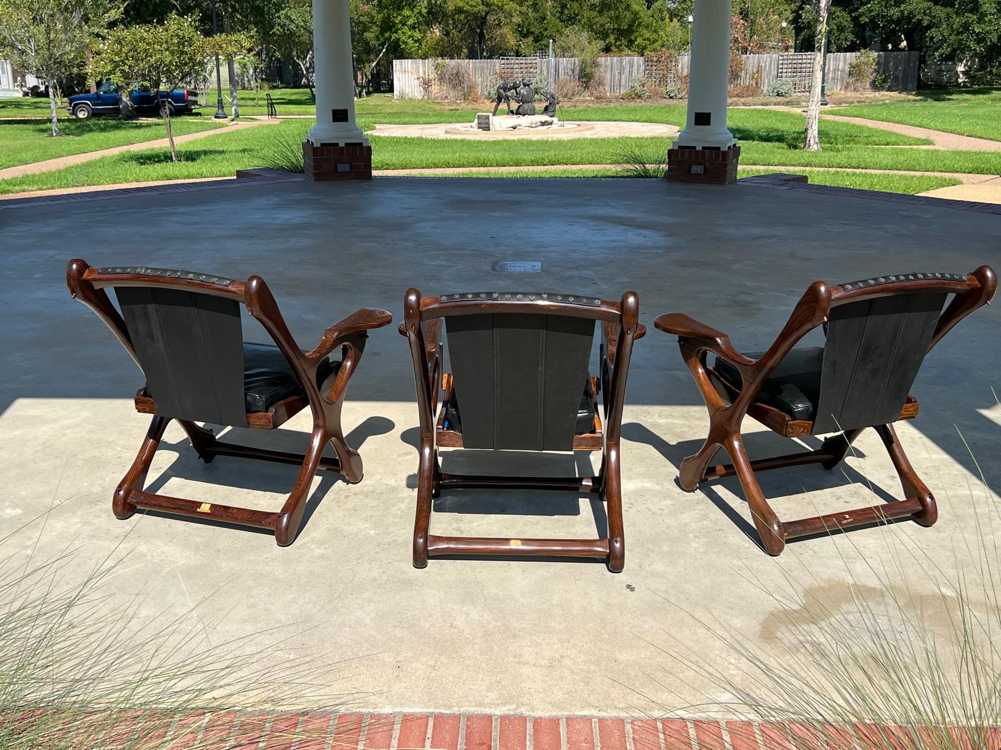 Mid-Century Mexican Modern Don Shoemaker Senal SA Sling Swinger Chairs Set of 4 For Sale 9