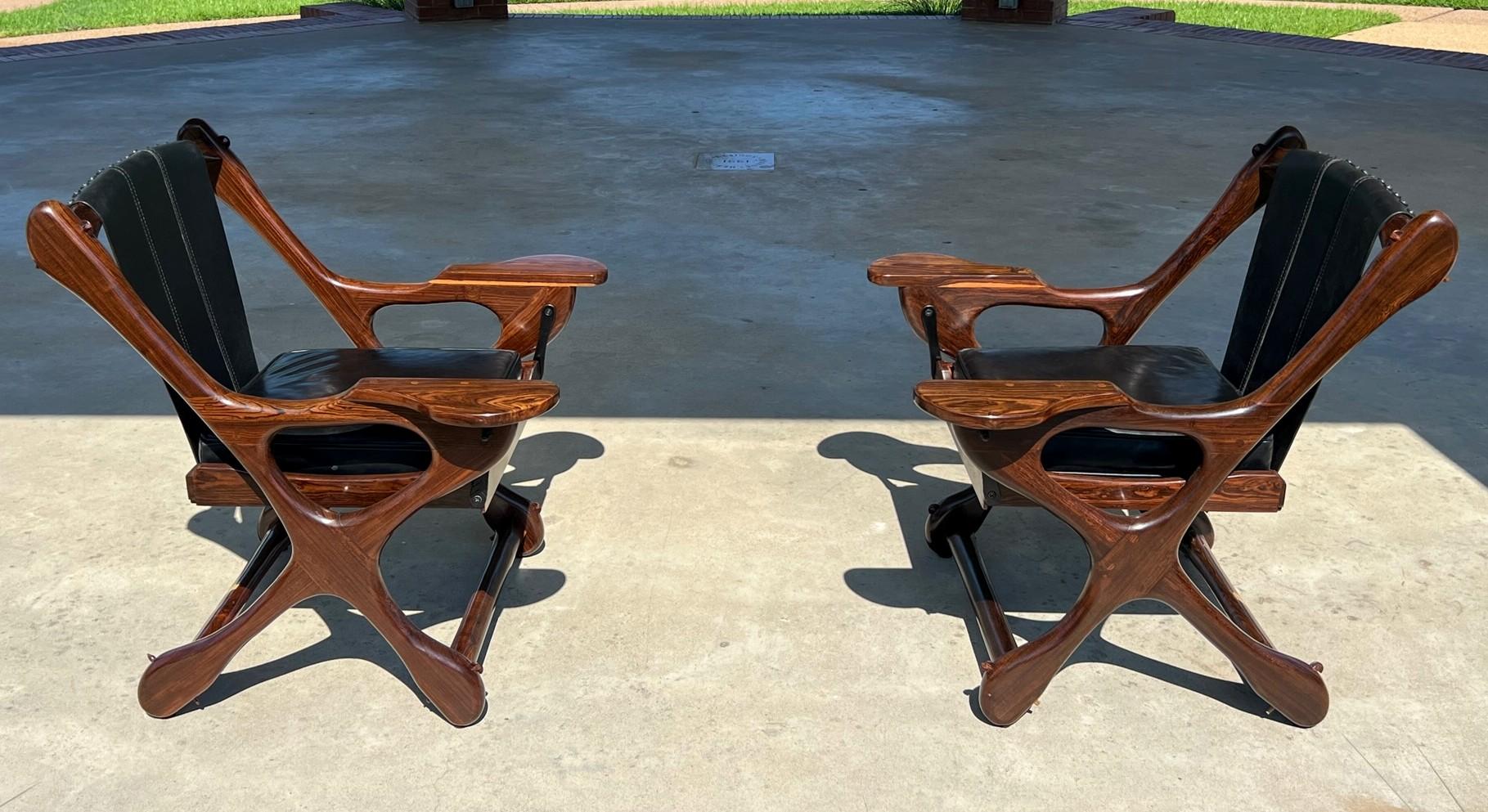 Mid-Century Mexican Modern Don Shoemaker Senal SA Sling Swinger Chairs Set of 4 For Sale 12