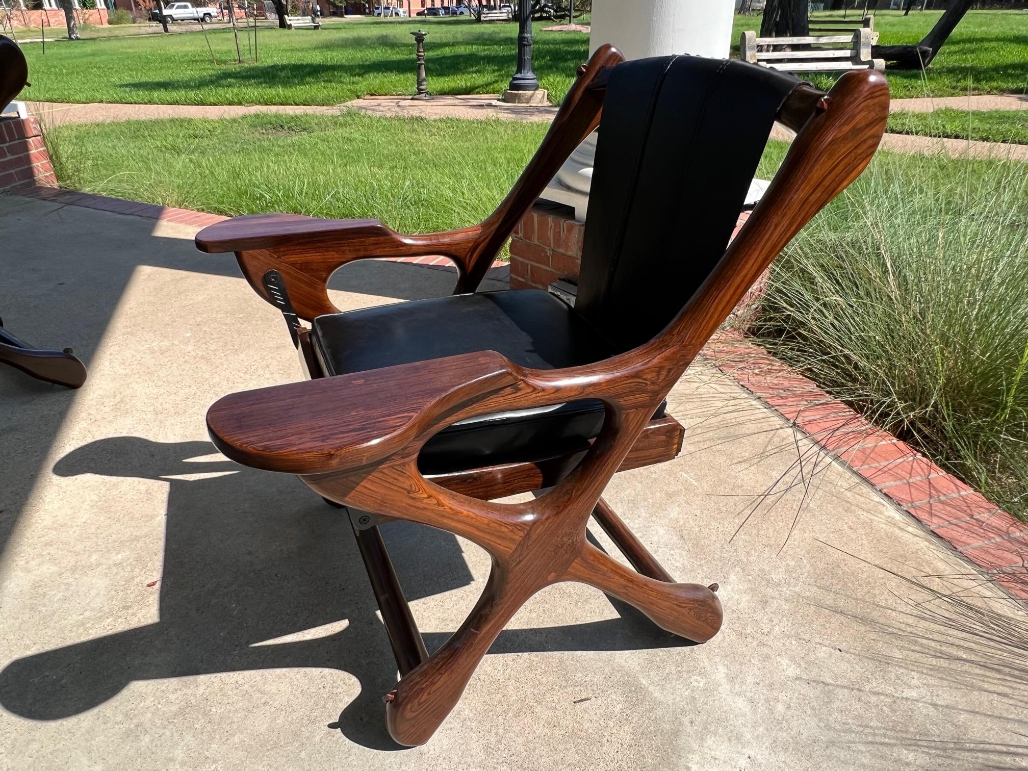 Mid-Century Mexican Modern Don Shoemaker Senal SA Sling Swinger Chairs Set of 4 In Good Condition For Sale In Forney, TX