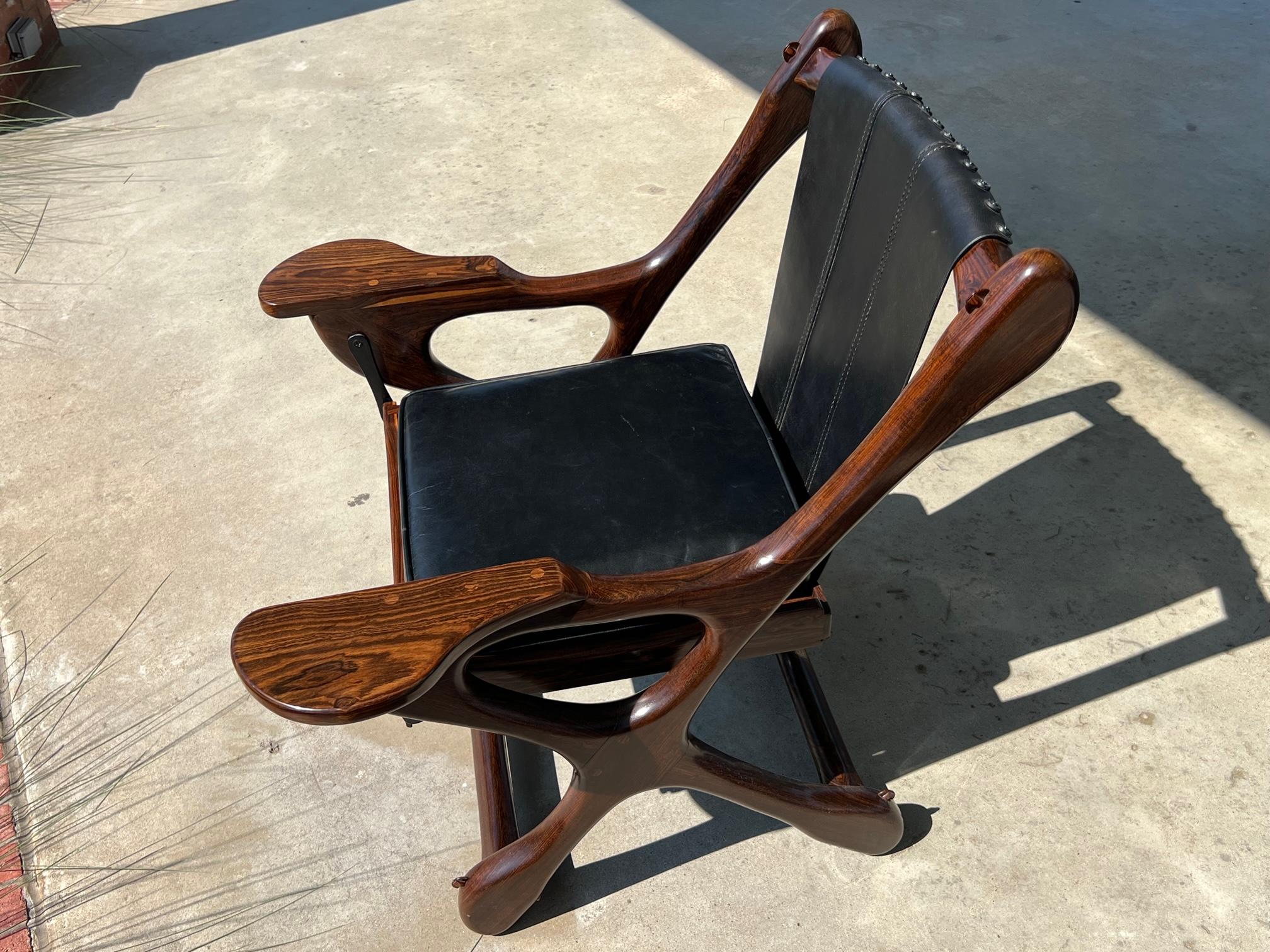 Mid-Century Mexican Modern Don Shoemaker Senal SA Sling Swinger Chairs Set of 4 In Good Condition For Sale In Forney, TX