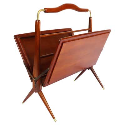 Spanish Modern Foldable Magazine Rack in Rattan with Filigree Details ...