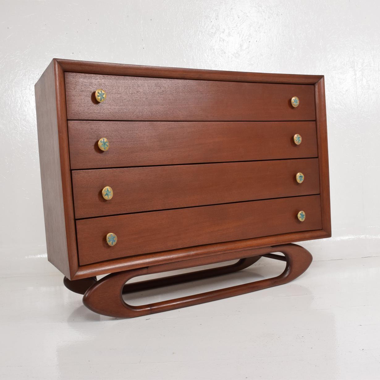 Mahogany Midcentury Mexican Modernist Chest of Drawers Dresser Frank Kyle Pepe Mendoza