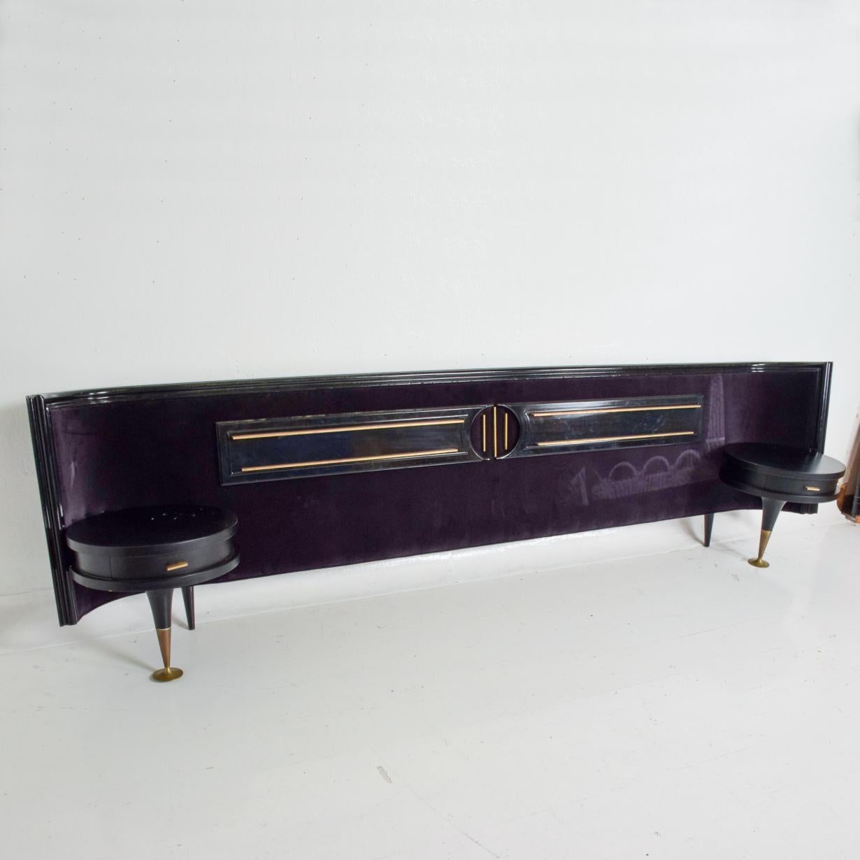 Mid-20th Century Midcentury Mexican Modernist King Size Headboard with Nightstands Frank Kyle
