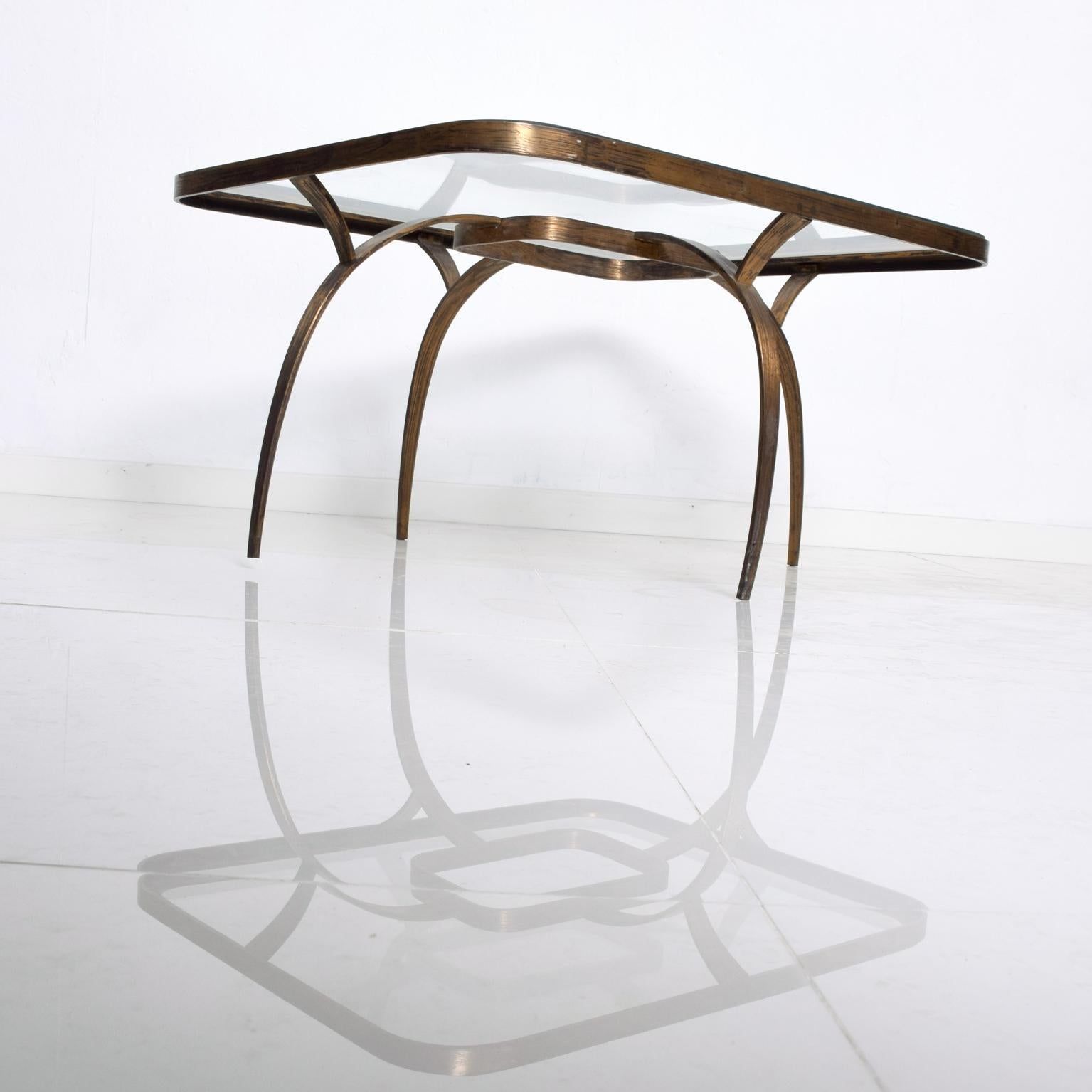 Modern Regency Sculptural Bronze Side Coffee Table Arturo Pani 1950s Mexico 3