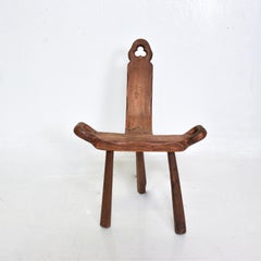 Mid-Century Mexican Modernist Tripod Wood Chair after Don Shoemaker