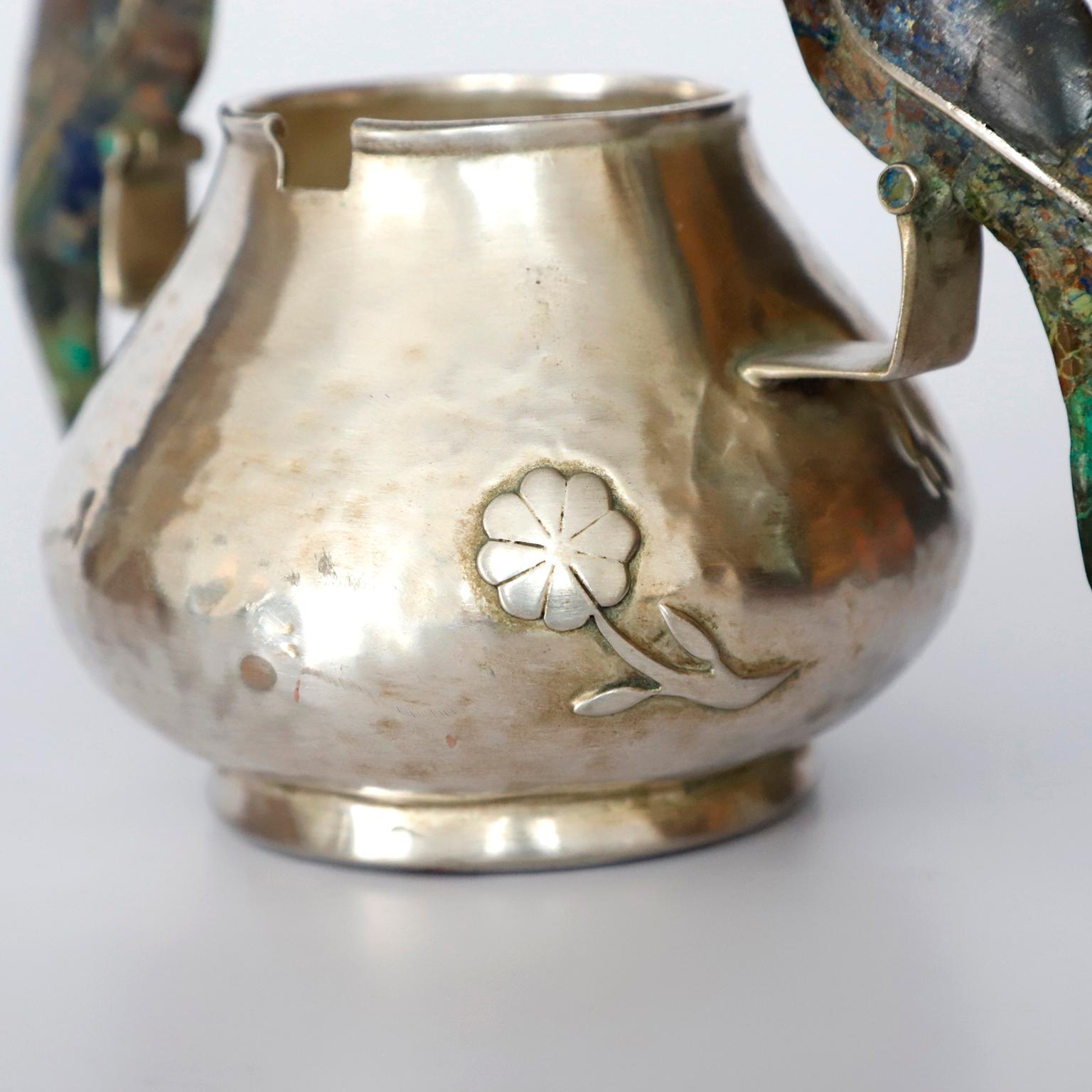 Mid-Century Modern Mid-Century Mexican Silver Plated Sugar Bowl by Los Castilllo