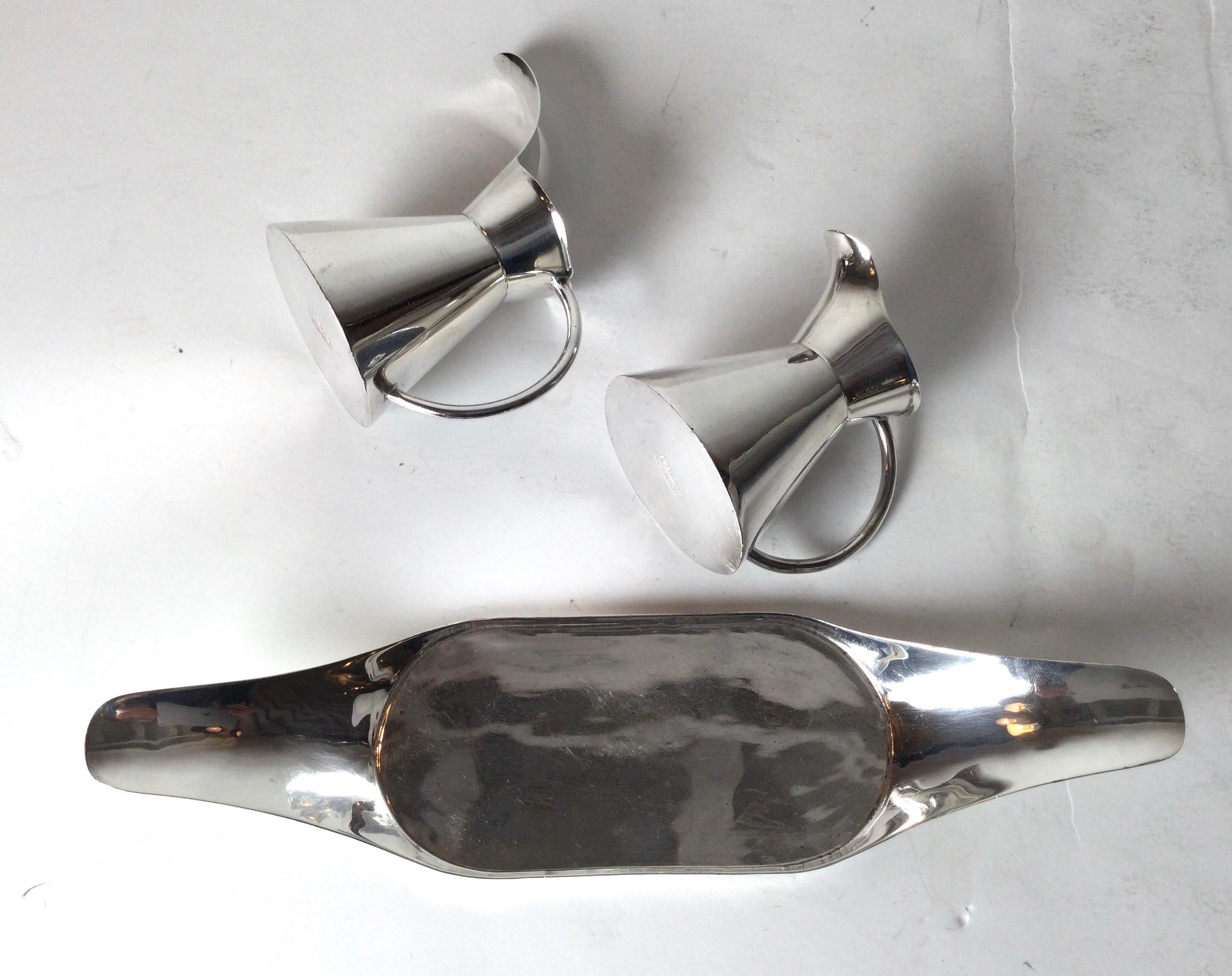 Midcentury Mexican Sterling Silver Condiment Set by Sanborn 6