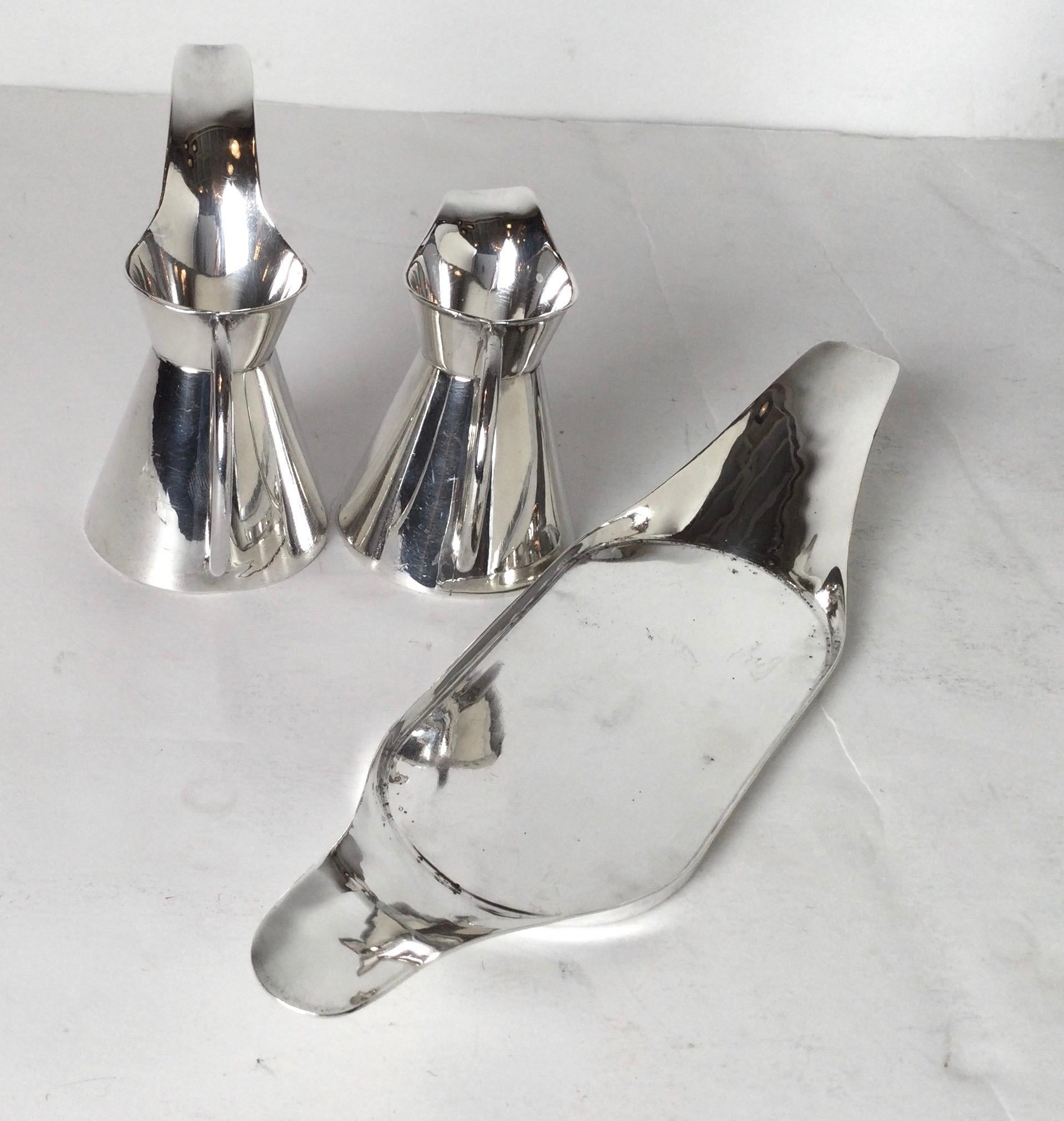 Midcentury Mexican Sterling Silver Condiment Set by Sanborn 1