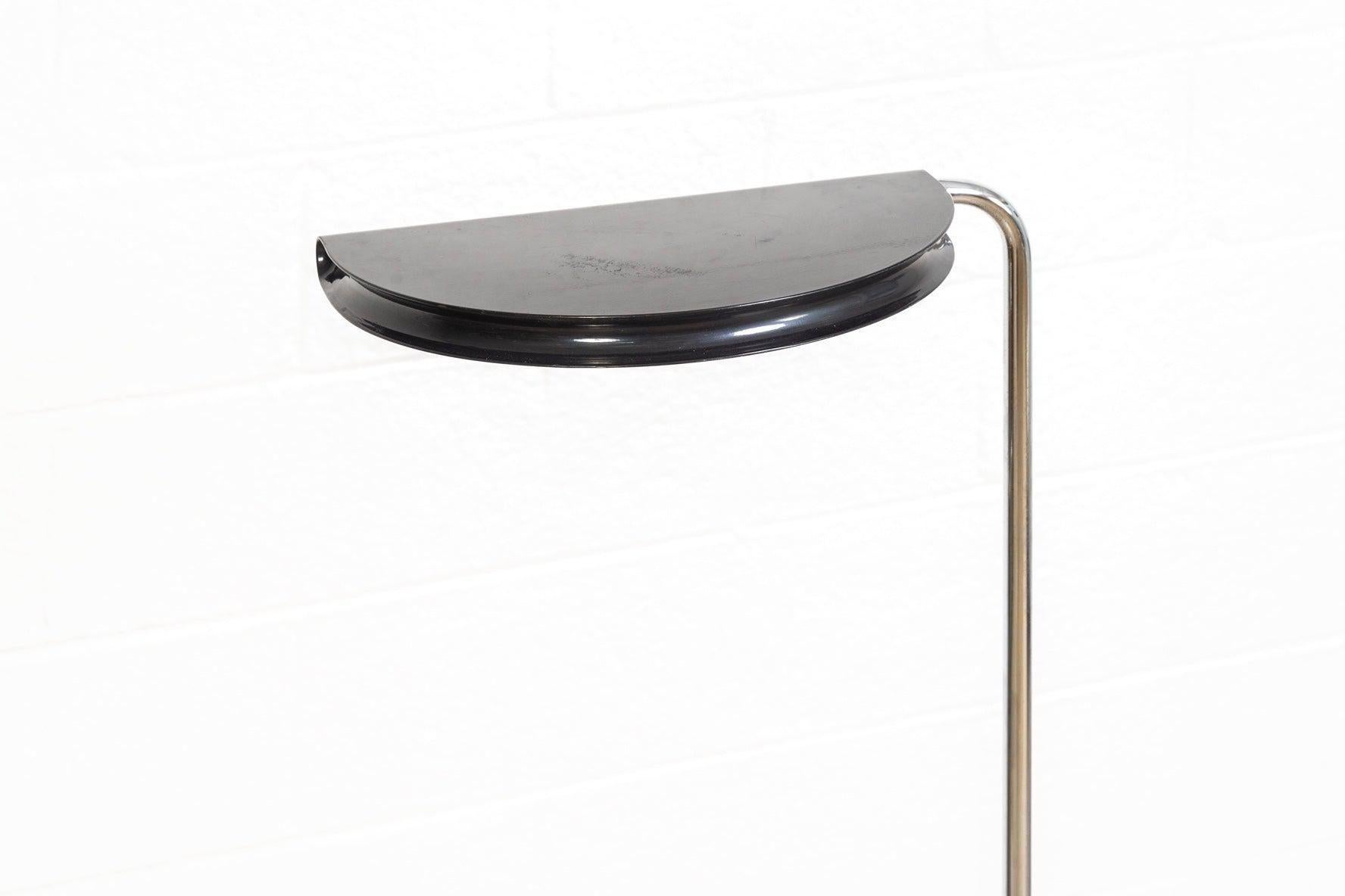 20th Century Mid Century Mezzaluna Black Floor Lamp by Bruno Gecchelin For Sale