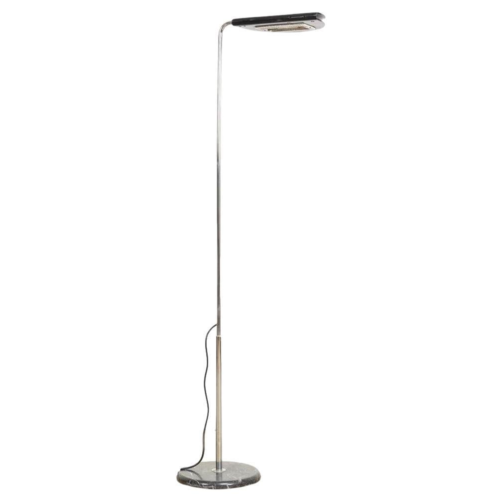 Mid Century Mezzaluna Black Floor Lamp by Bruno Gecchelin For Sale
