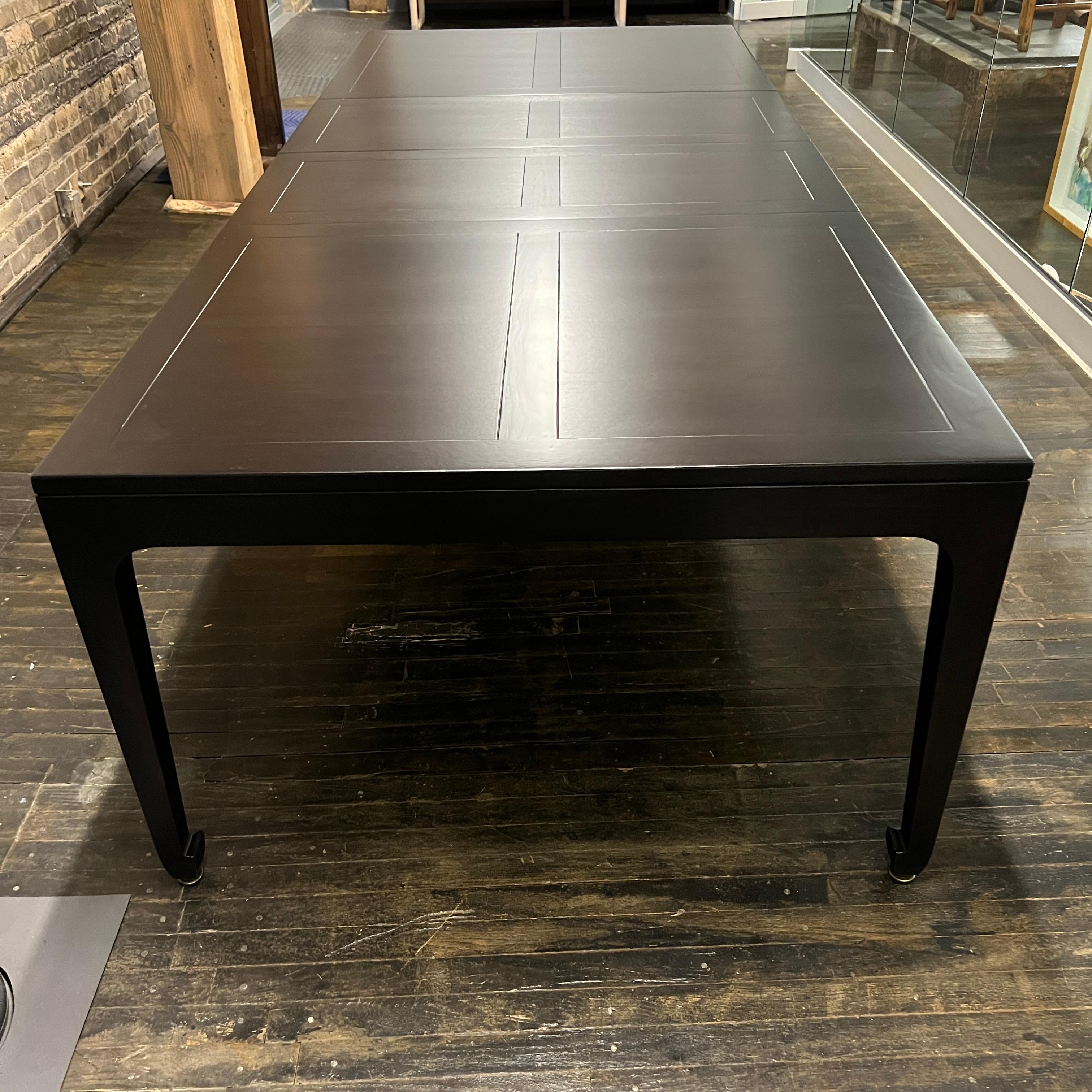 Mid-Century Michael Taylor For Baker Extension Dining Table Far East Collection For Sale 1