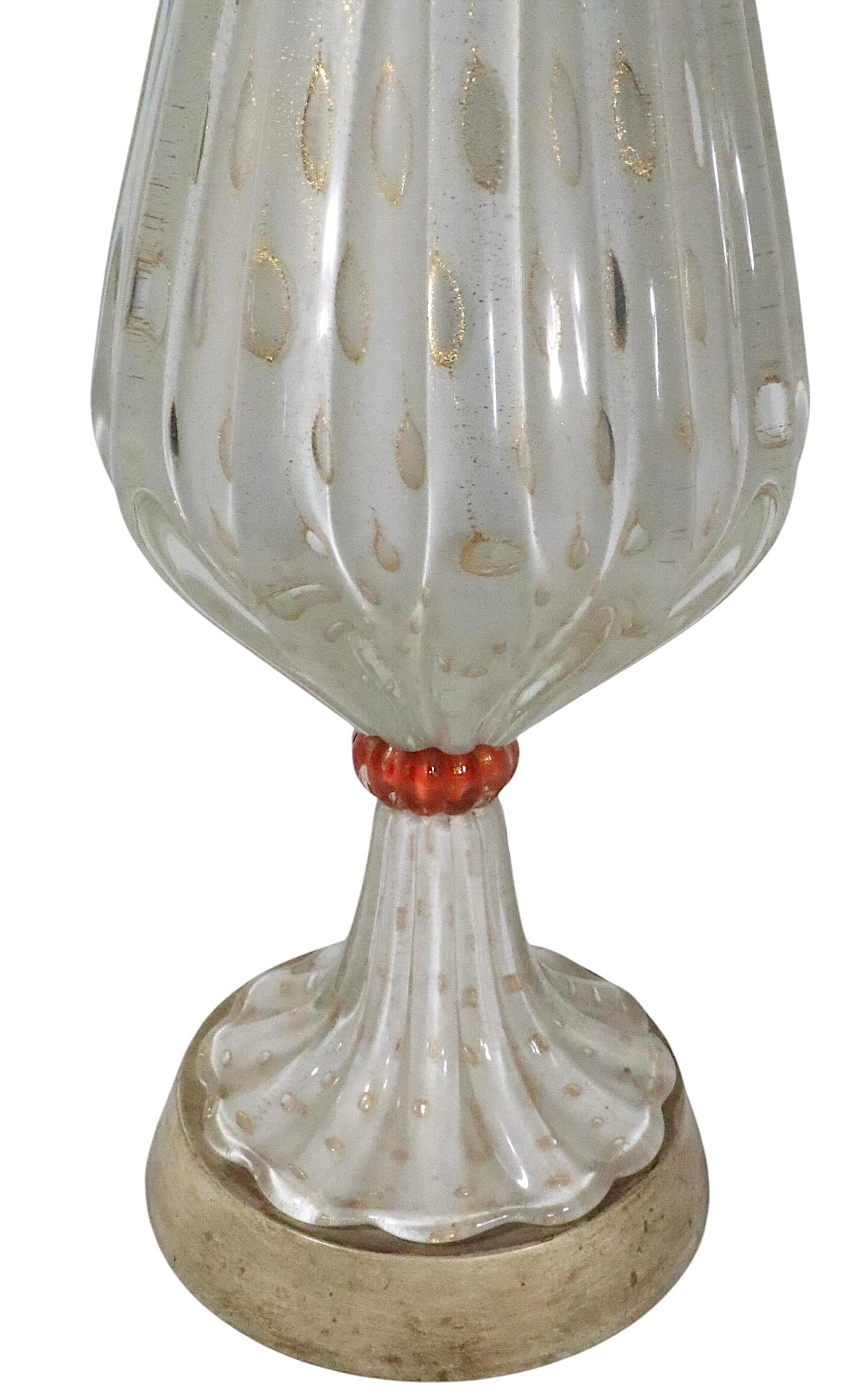 Murano-Tischlampe aus der Mitte des Jahrhunderts von Barovier Y Toso, hergestellt in Italien, 1950er Jahre im Angebot 4