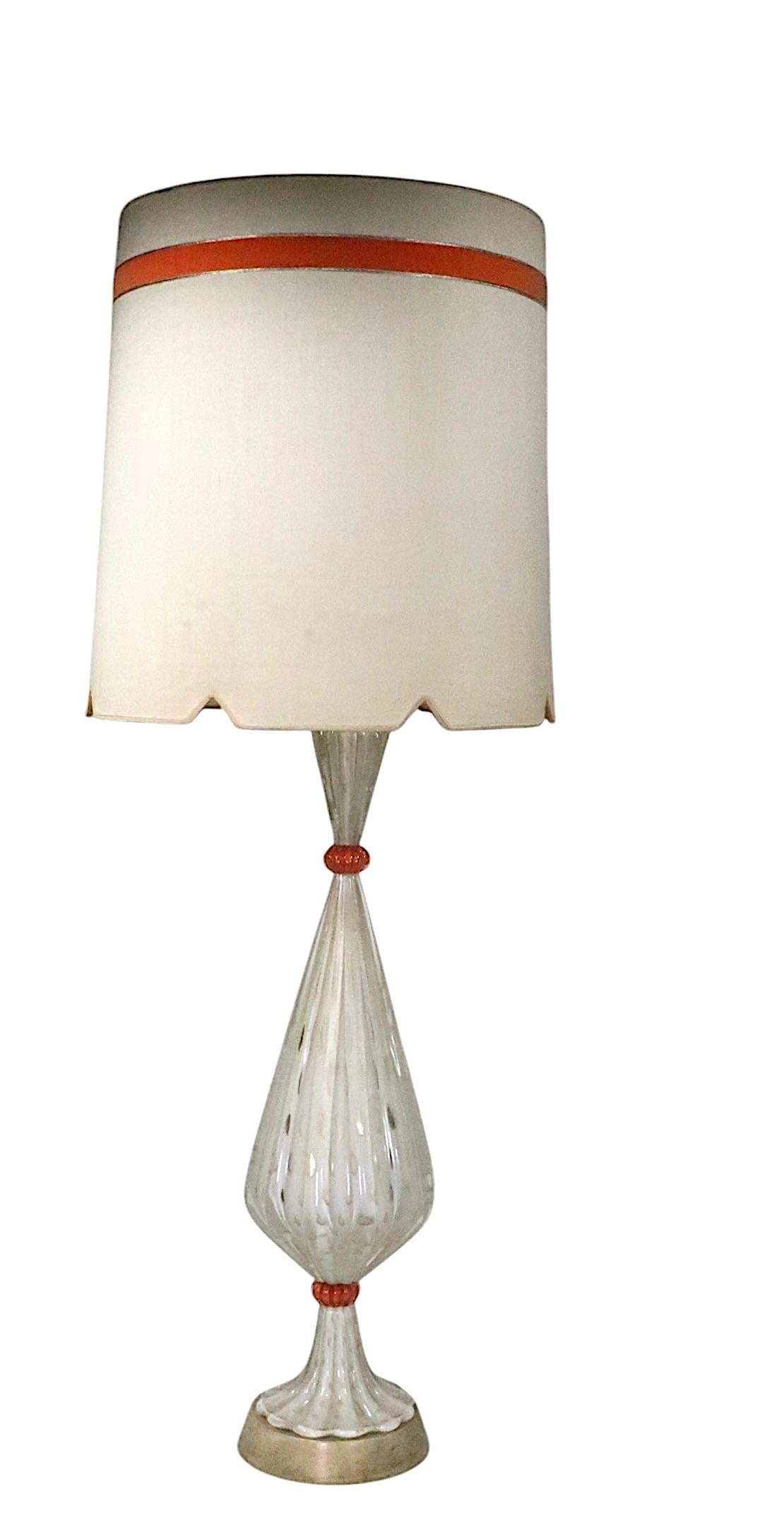 Murano-Tischlampe aus der Mitte des Jahrhunderts von Barovier Y Toso, hergestellt in Italien, 1950er Jahre im Angebot 5