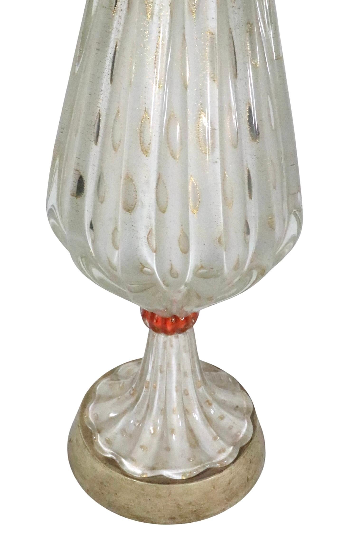 Murano-Tischlampe aus der Mitte des Jahrhunderts von Barovier Y Toso, hergestellt in Italien, 1950er Jahre im Angebot 10
