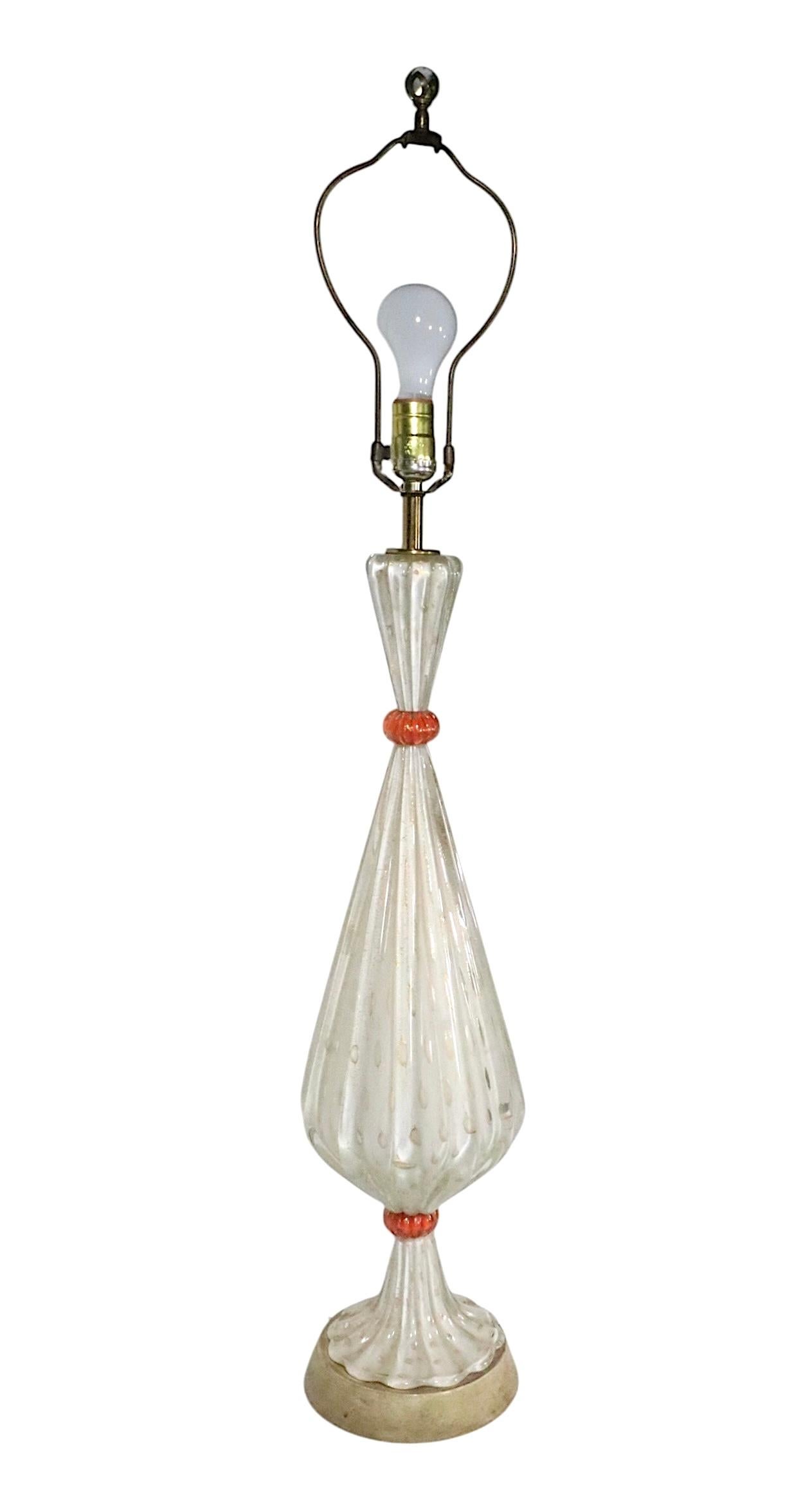 Murano-Tischlampe aus der Mitte des Jahrhunderts von Barovier Y Toso, hergestellt in Italien, 1950er Jahre (20. Jahrhundert) im Angebot
