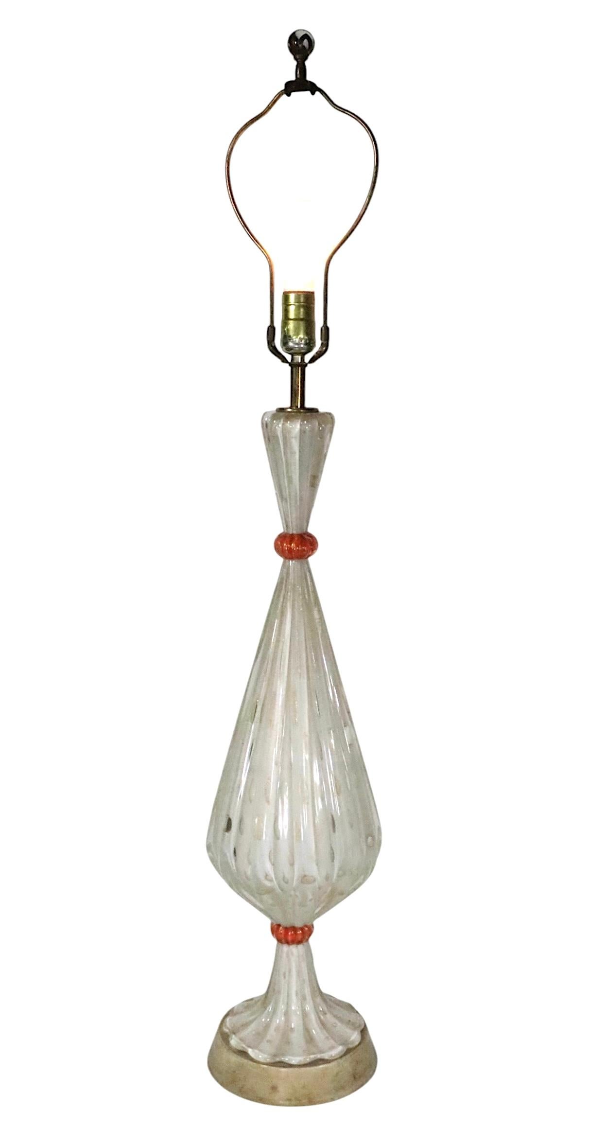Murano-Tischlampe aus der Mitte des Jahrhunderts von Barovier Y Toso, hergestellt in Italien, 1950er Jahre im Angebot 2