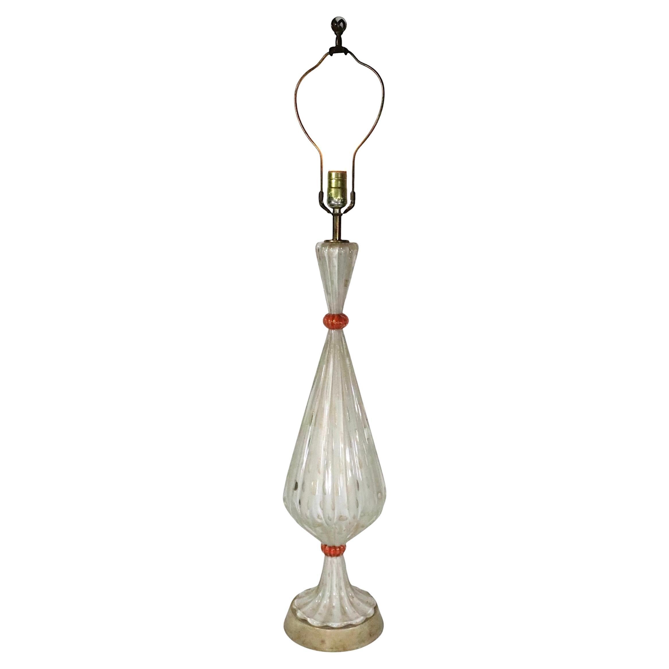 Lampada da tavolo di Murano del Mid Century di Barovier&Toso Made in Italy 1950s