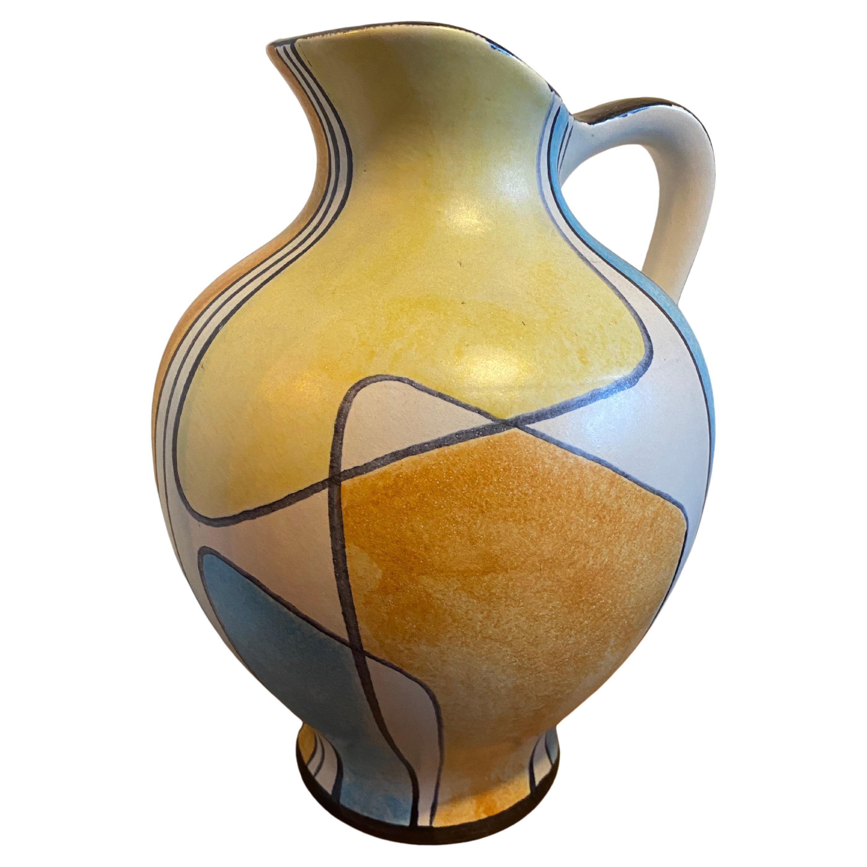 A stunning and rare Bay Keramik floor vase designed by renowned designer Bodo Mans. The decor or pattern is 'Haiti' (1959).

BAY Keramik was founded in 1934 by Eduard Bay. At the early 1960s BAY was a leading manufacturer of art ceramics.

Designer: