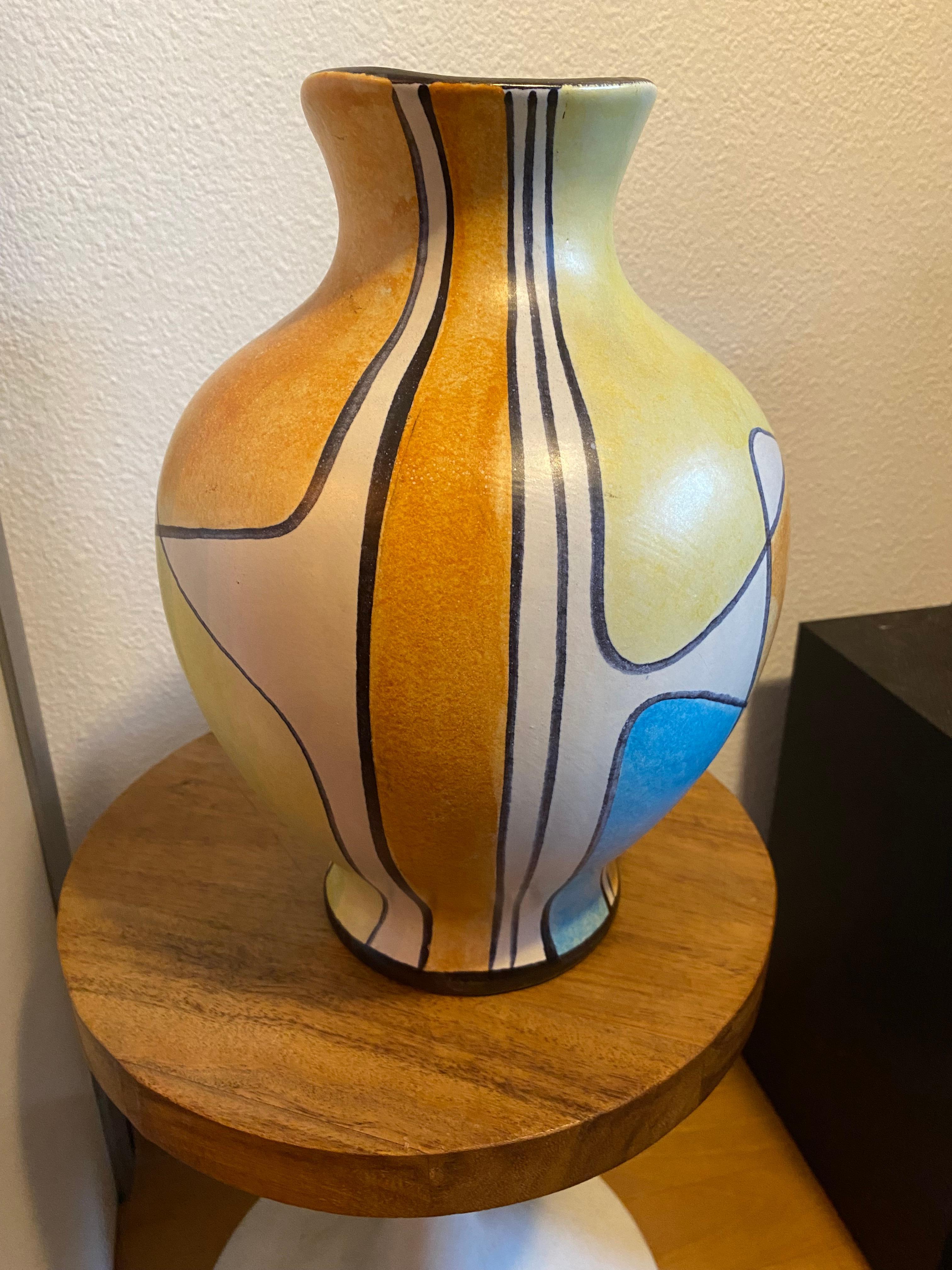Mid-Century Modern Floor Vase 'Haiti' by Bodo Mans for Bay Keramik In Good Condition For Sale In Waddinxveen, ZH