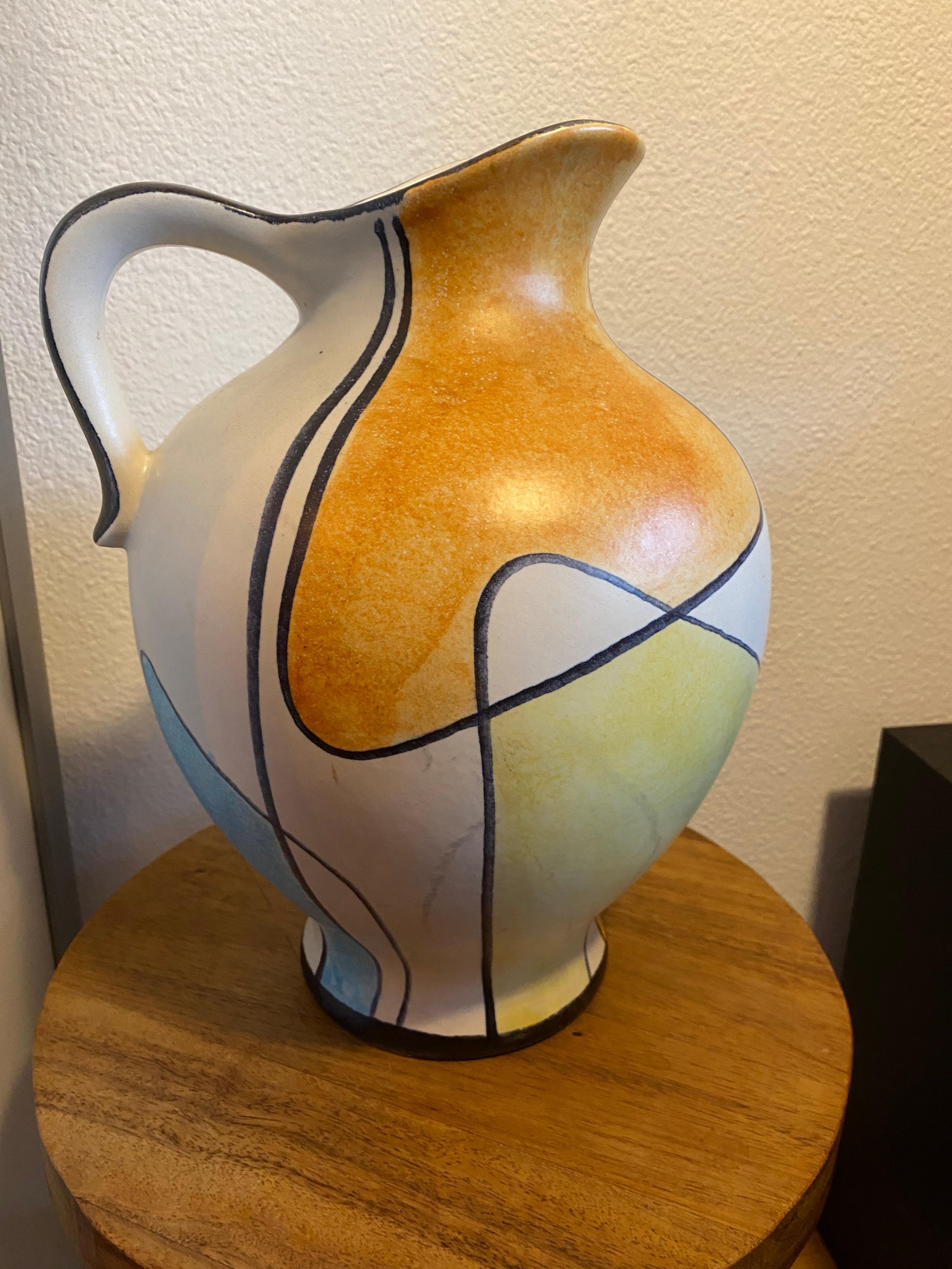 20ième siècle Vase de solHaiti de style mi-siècle moderne par Bodo Mans pour Bay Keramik en vente