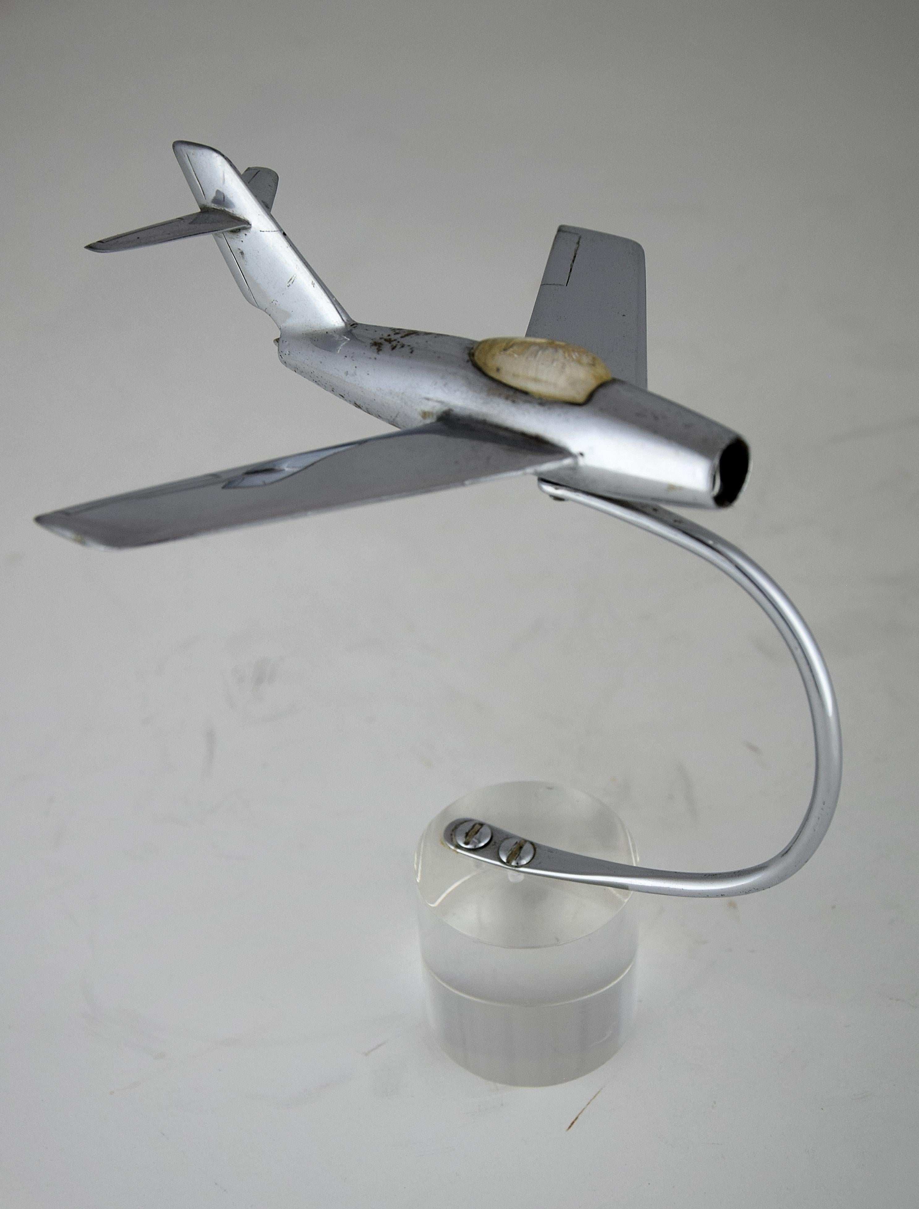 Mid-Century Modern Midcentury MiG-17 High Subsonic Fighter Airplane Model For Sale