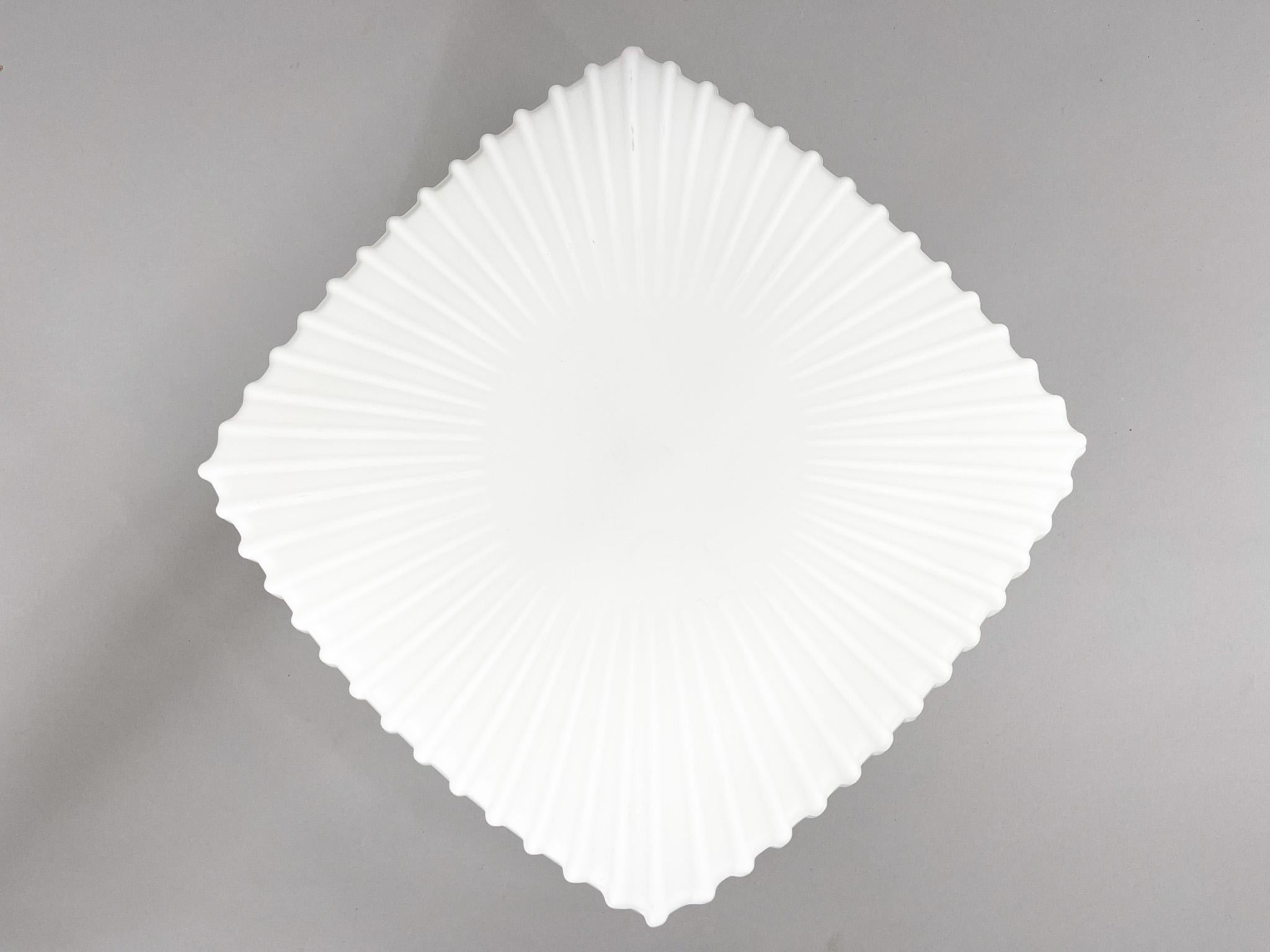 20th Century Mid-Century Milk Glass Ceiling Light, Czechoslovakia For Sale