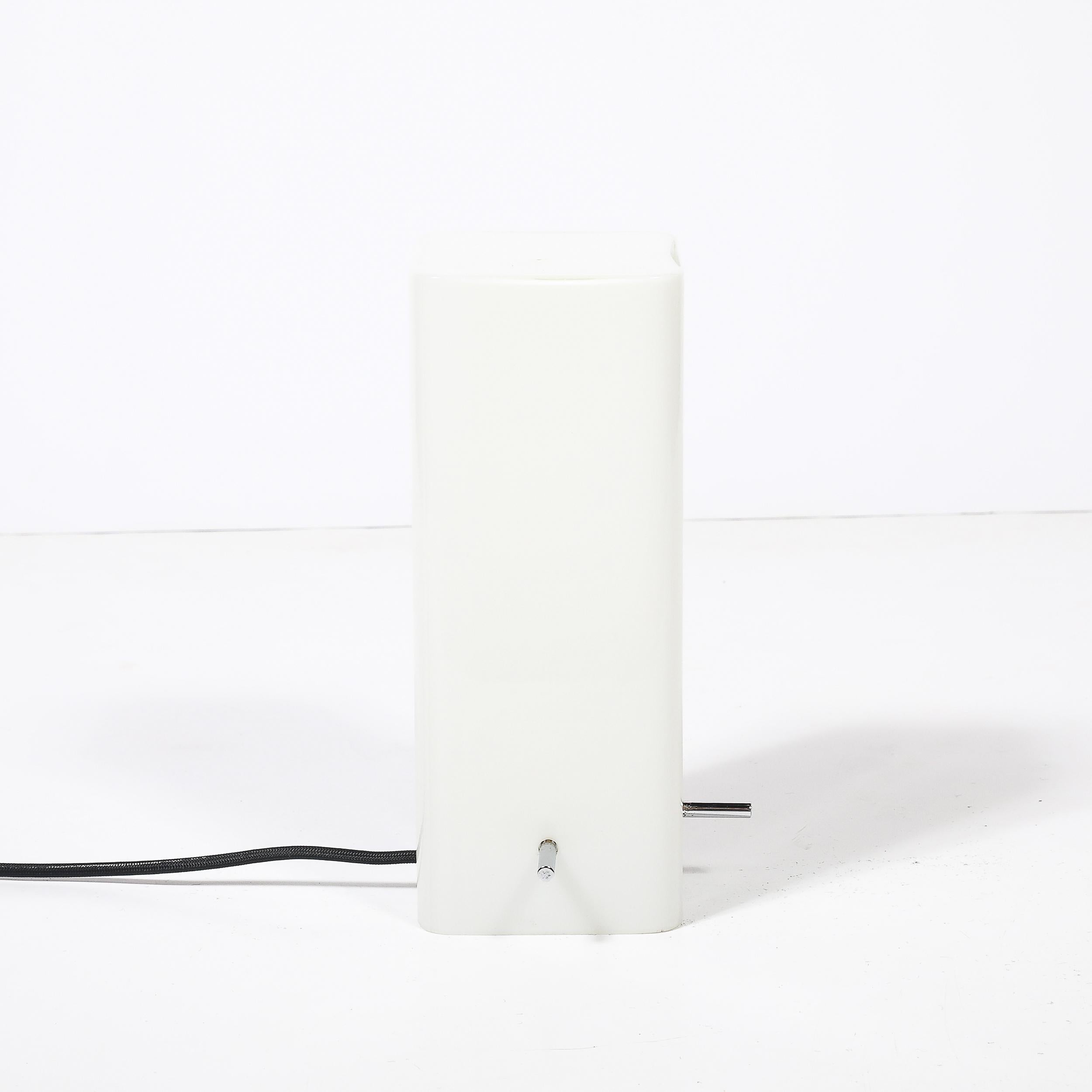 Lampada a colonna in vetro latte di metà secolo con attacchi cromati di Paul Mayen per Habitat in vendita 3