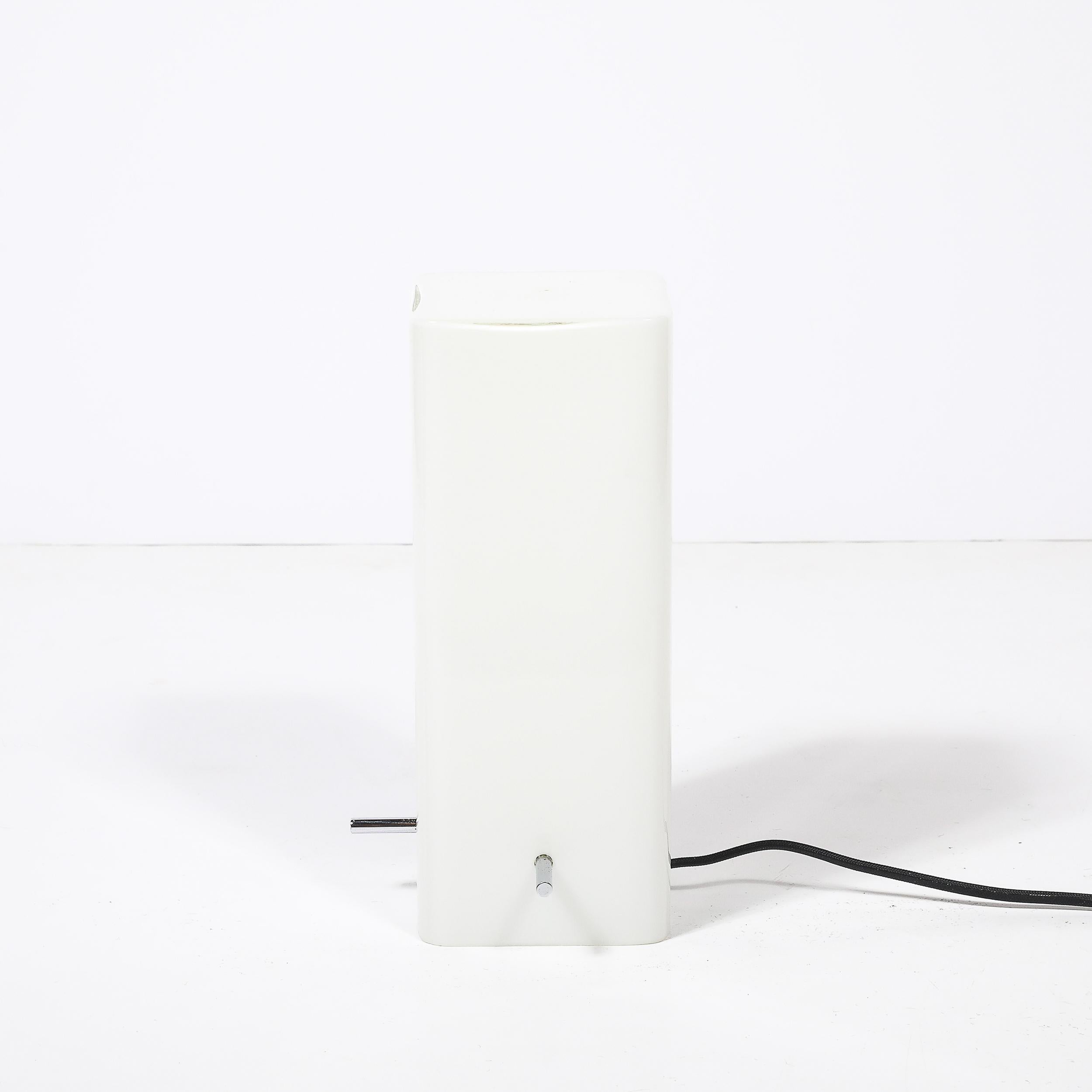 Lampada a colonna in vetro latte di metà secolo con attacchi cromati di Paul Mayen per Habitat in vendita 1