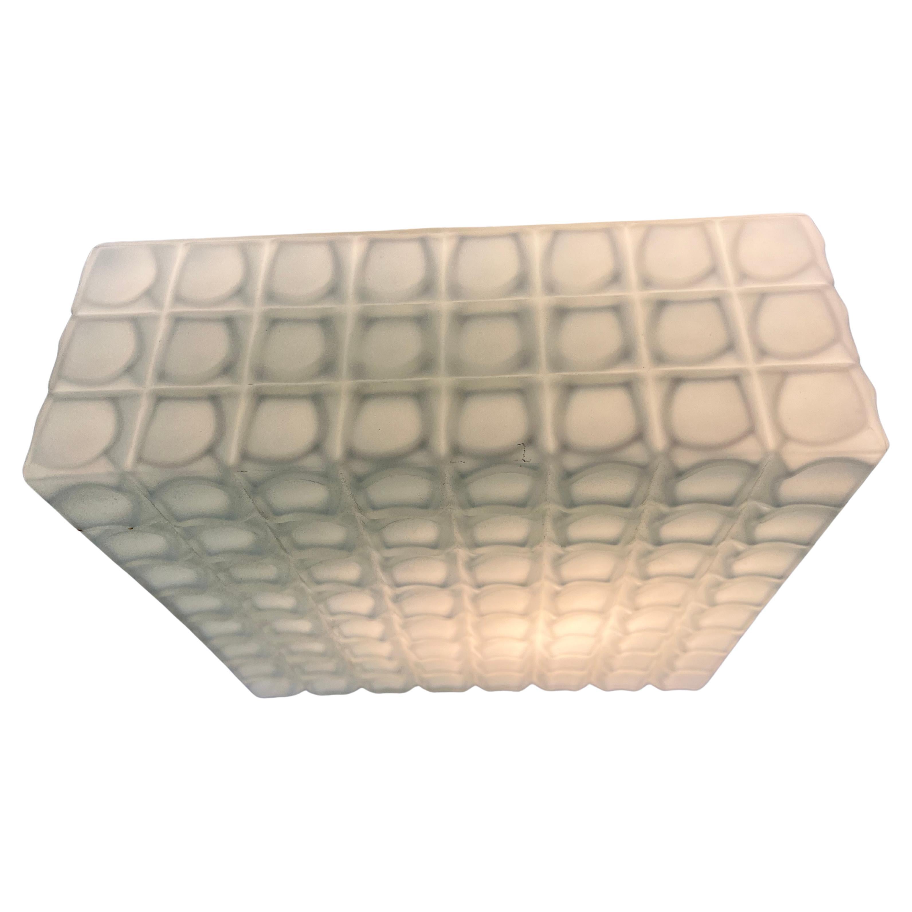 Mid-Century Milk Glass Flush Mount or Wall Light, Czechoslovakia