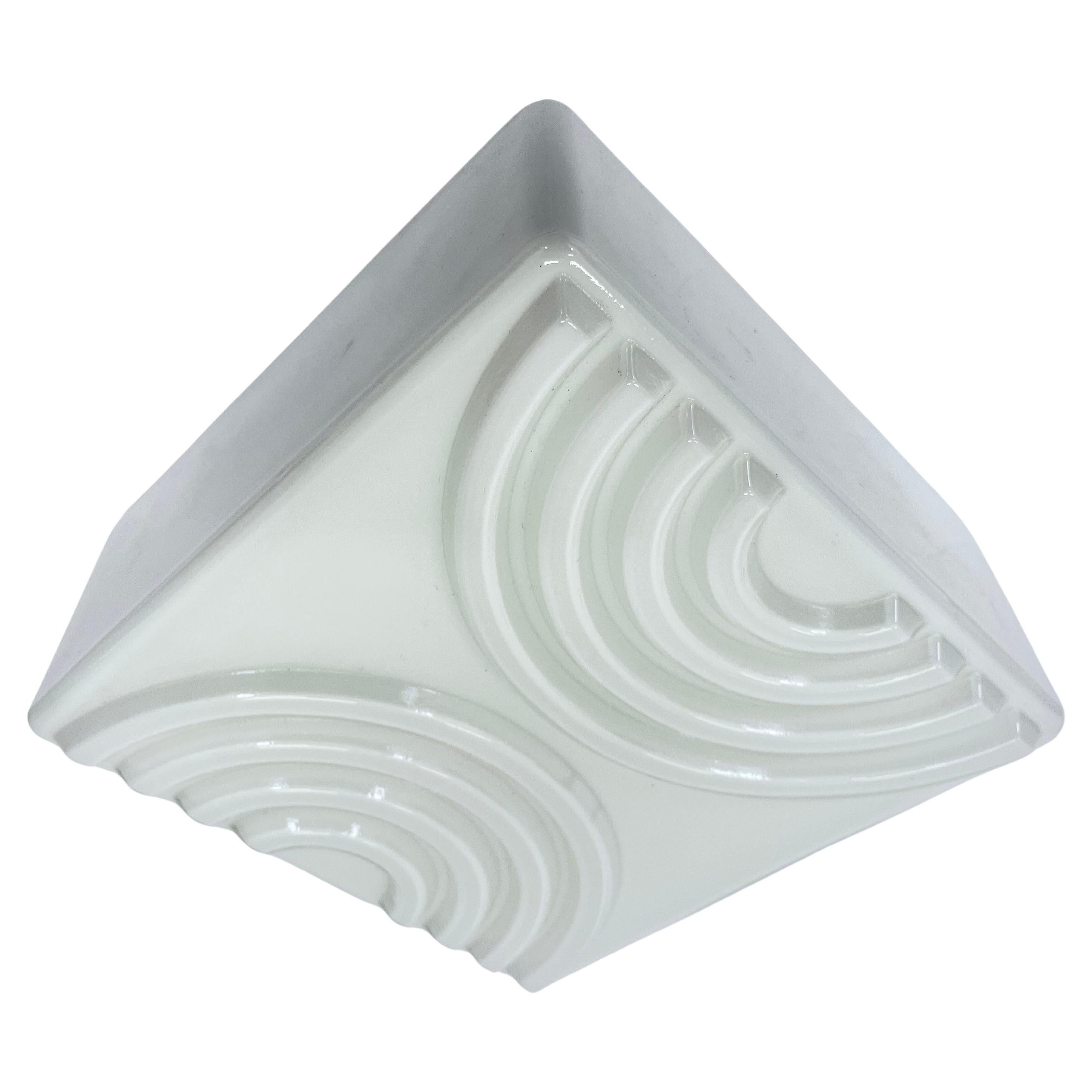 Mid-Century Milk Glass Flush Mount or Wall Light, Czechoslovakia For Sale