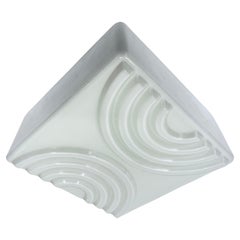 Mid-Century Milk Glass Flush Mount or Wall Light, Czechoslovakia