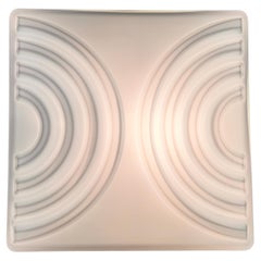 Mid-Century Milk Glass Flush Mount or Wall Light, Czechoslovakia