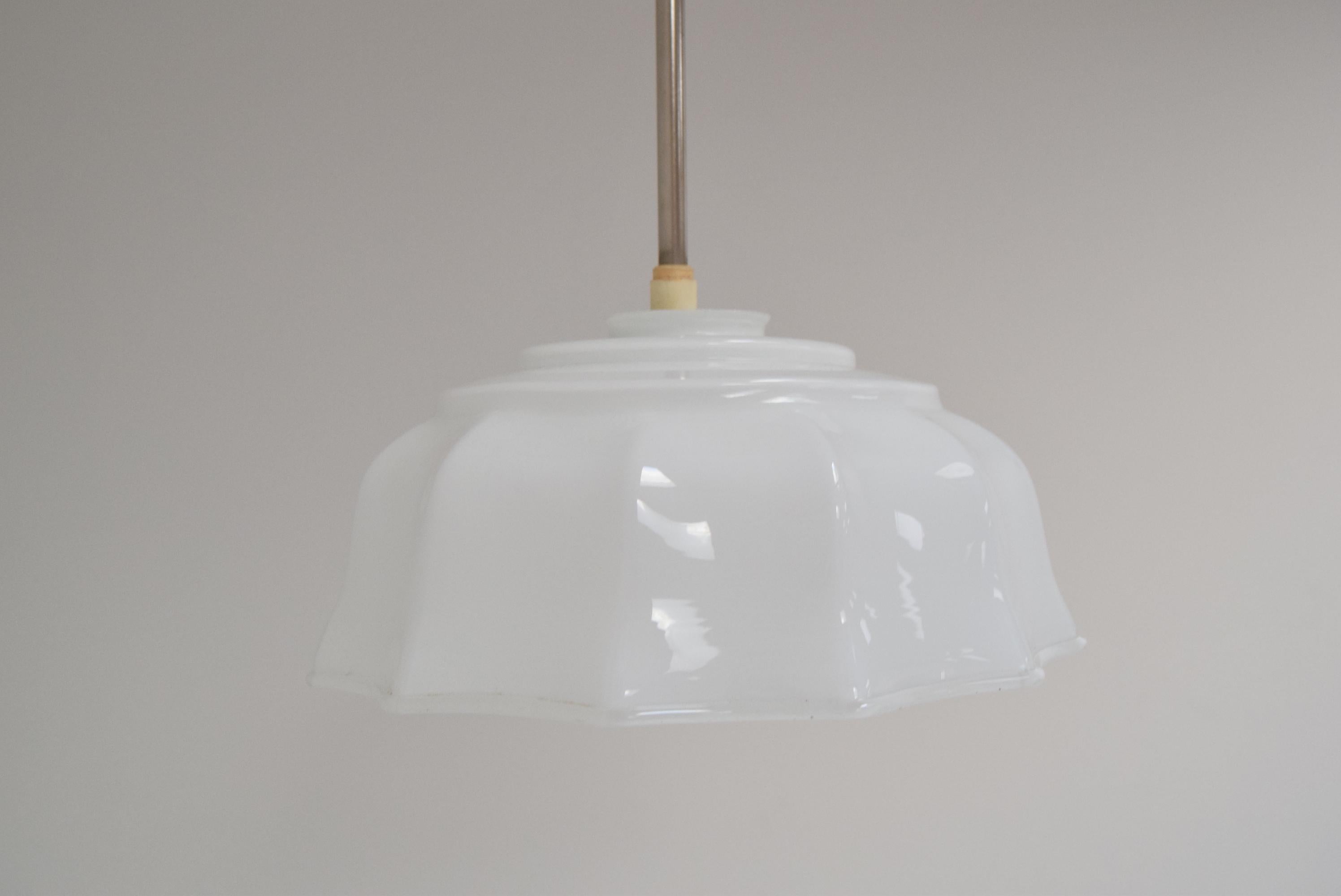 Mid-20th Century Mid-century Milk Glass Pendant, 1960’s