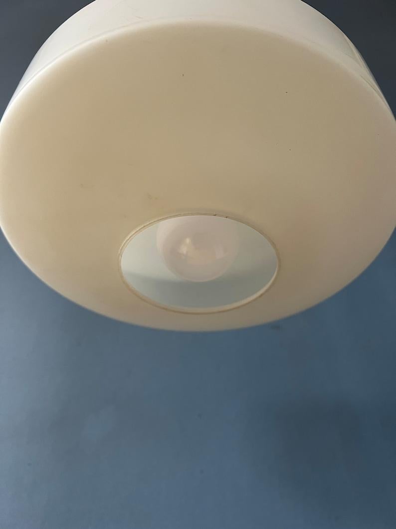 Mid Century Milk Glass Pendant Light by Louis Kalff for Philips, 1970s For Sale 6