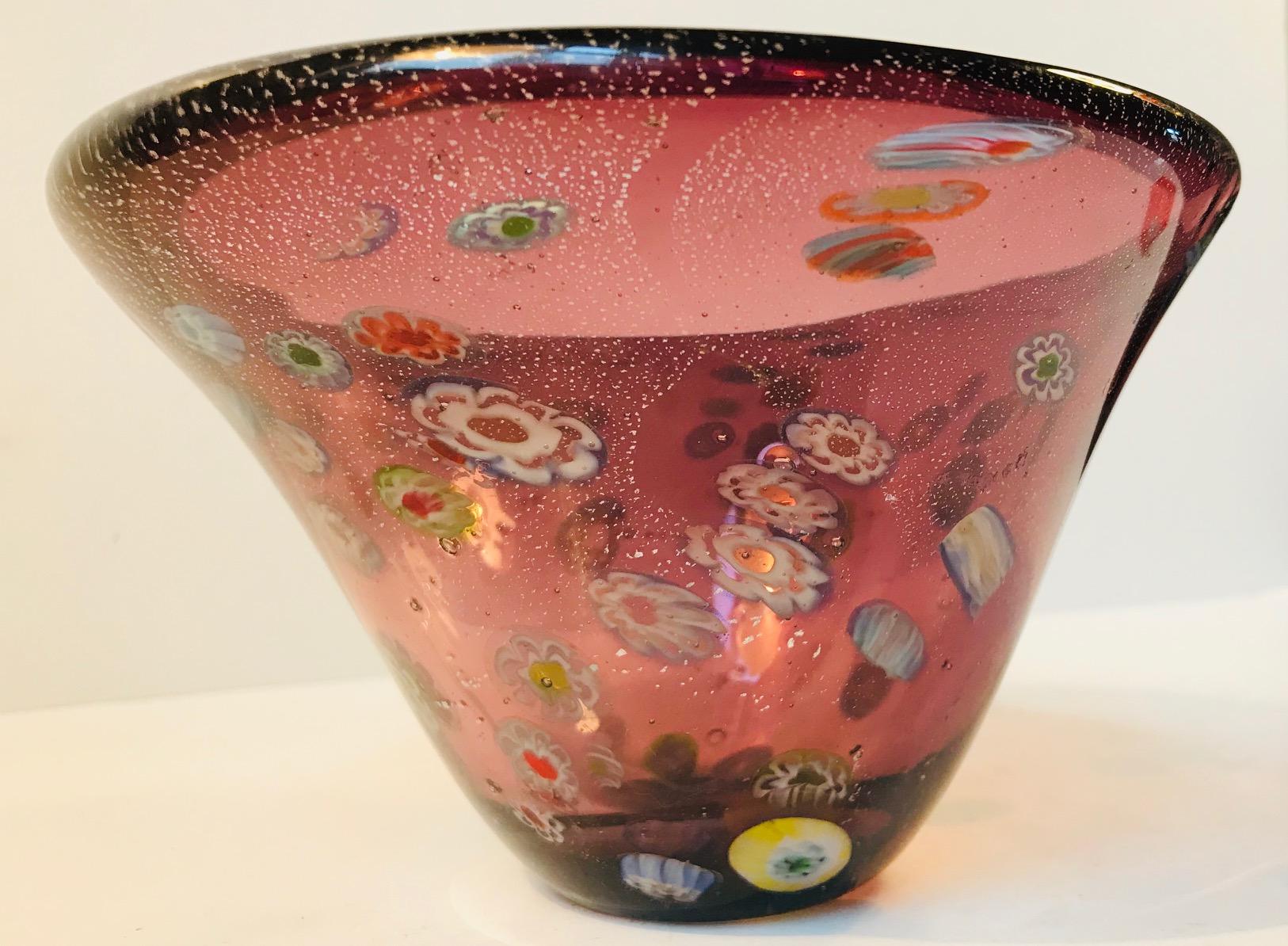 italien Bol en verre de Murano Millefiori du milieu du siècle dernier, 1970 en vente