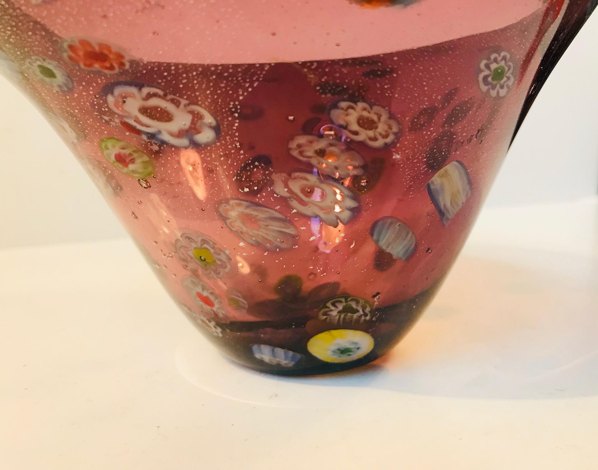 Mid-Century Modern Midcentury Millefiori Murano Glass Bowl, 1970s For Sale