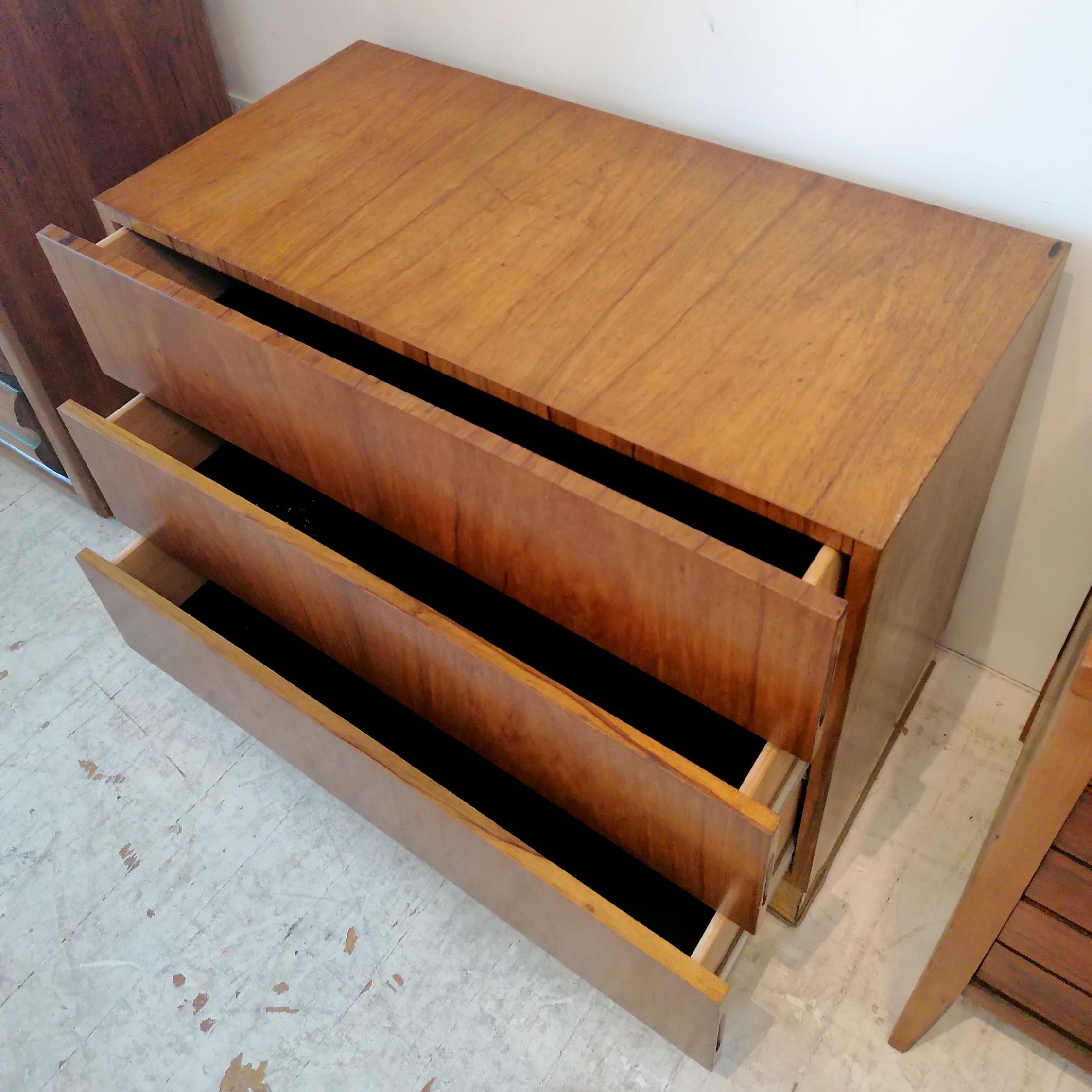 Mid century Milo Baughman bleached rosewood gilt metal drawer cabinet USA 1970s For Sale 6